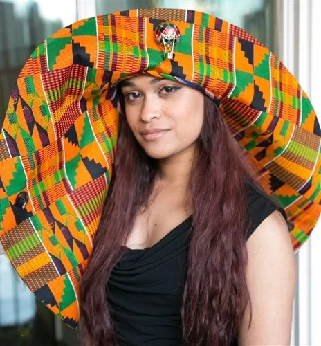 HS174 Orange kente print hat — Harlem display picture 3