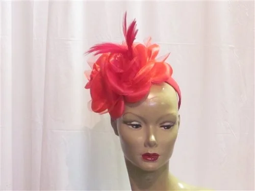 FS900 Red Rose Fascinator — Harlem display picture 2