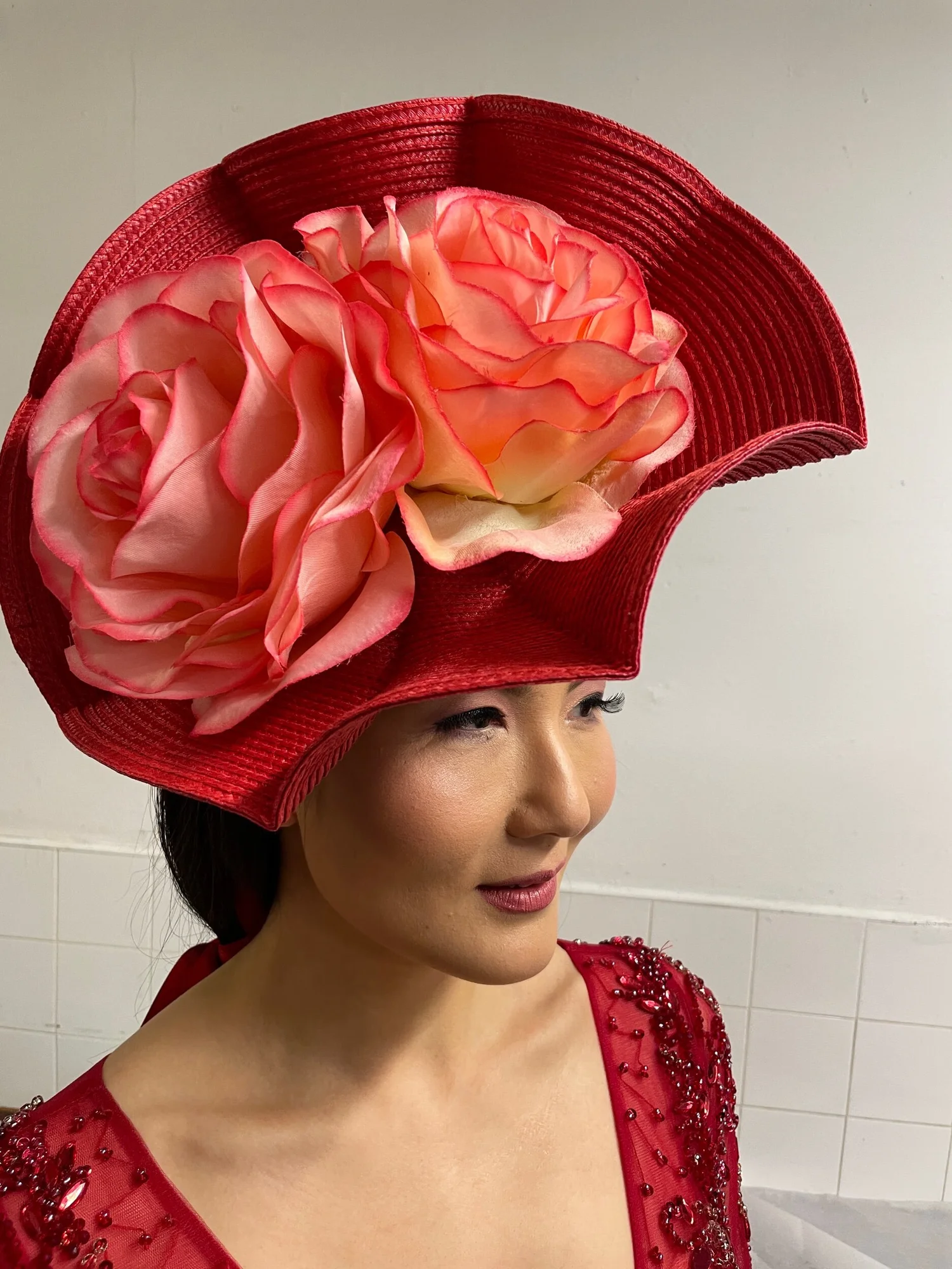 Red Flower Fascinator Headband Statement Hair Accessory NWOT Amazon.com: SS/Hat Horsehair Flower Headband Fascinator  main image 2
