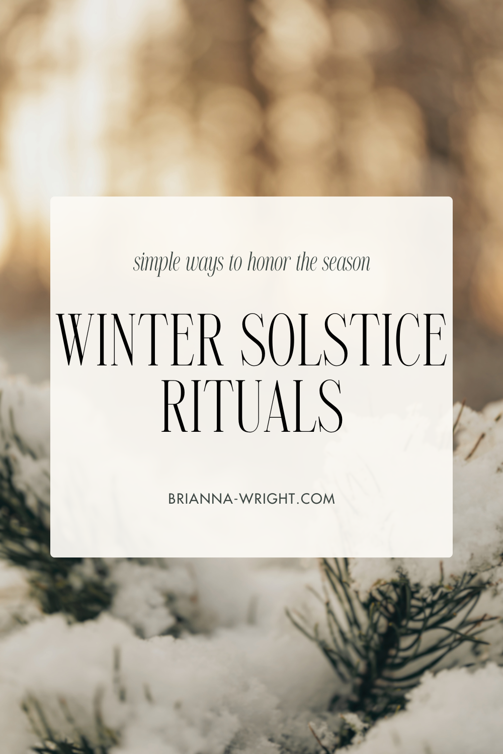 Winter Solstice Rituals