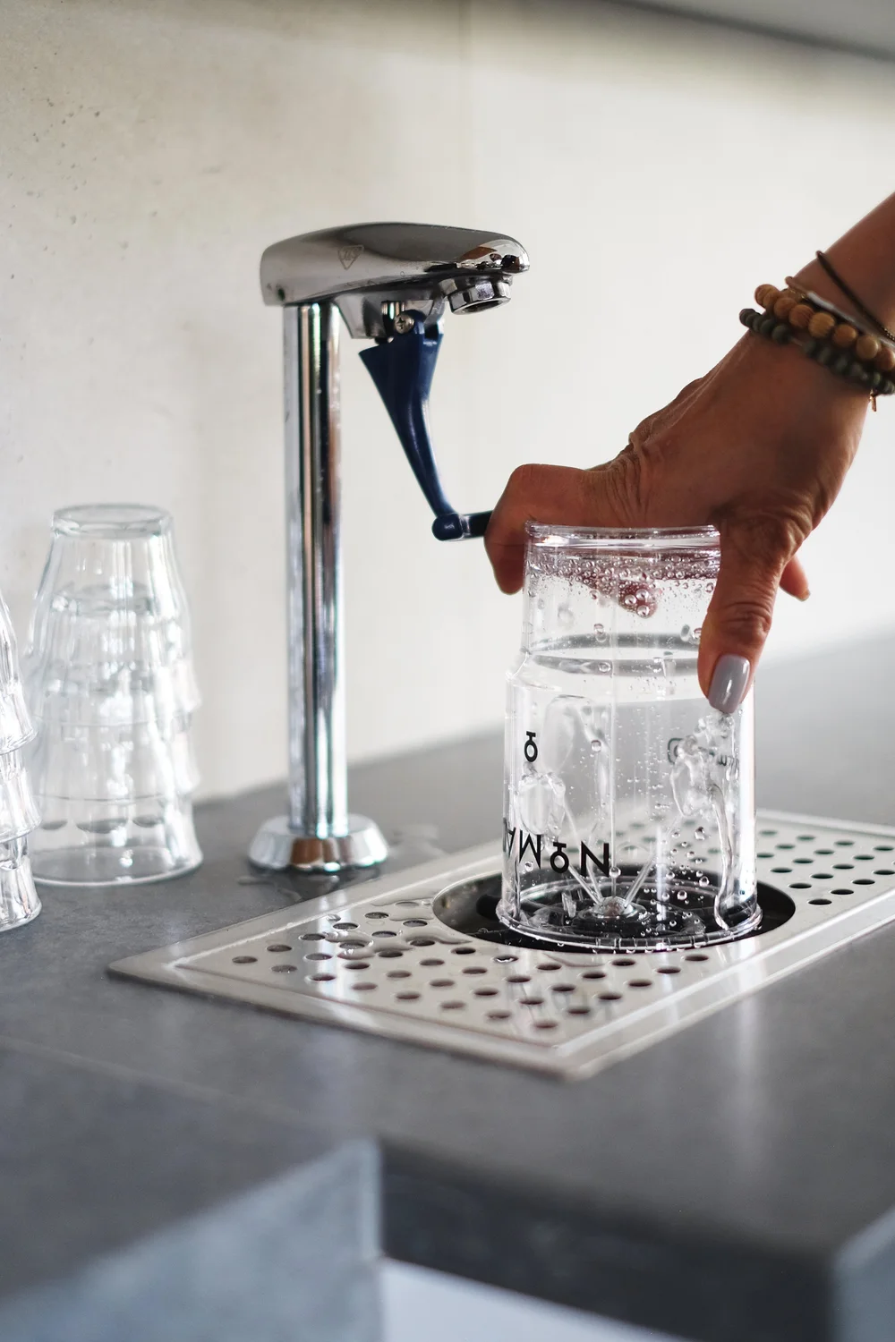 Nomad’s self-serve cup rinsing station