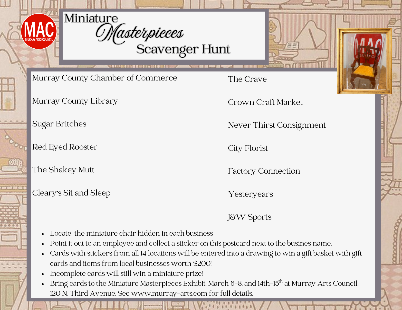Miniature Masterpieces Scavenger Hunt