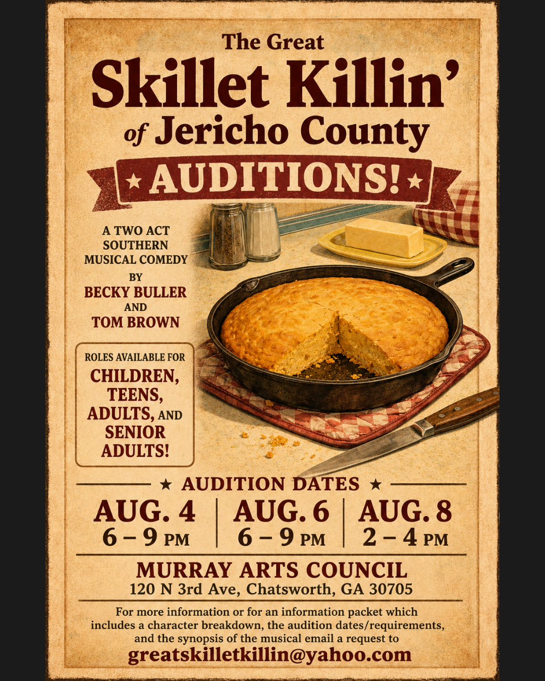 “The Great Skillet Killin’ of Jericho County” Auditions