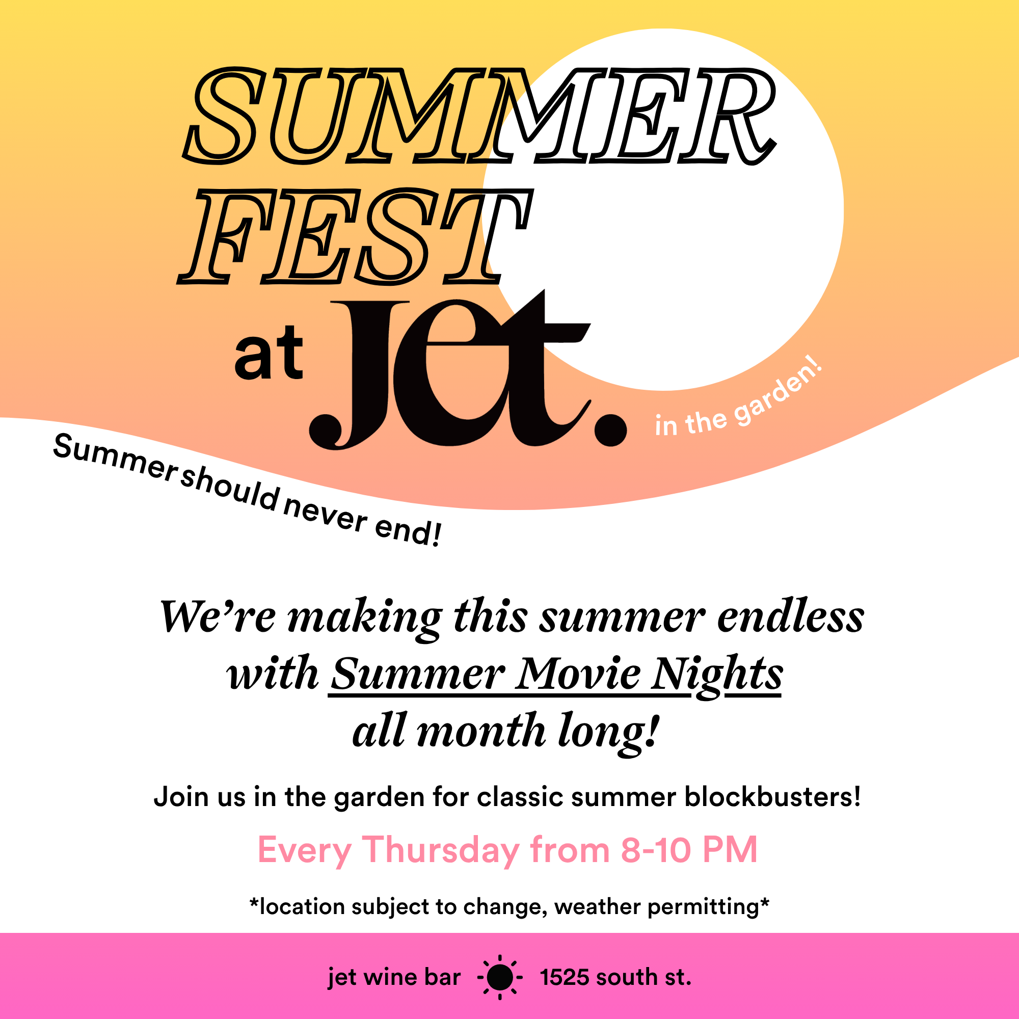 8/20/2026 Summer Fest at Jet!