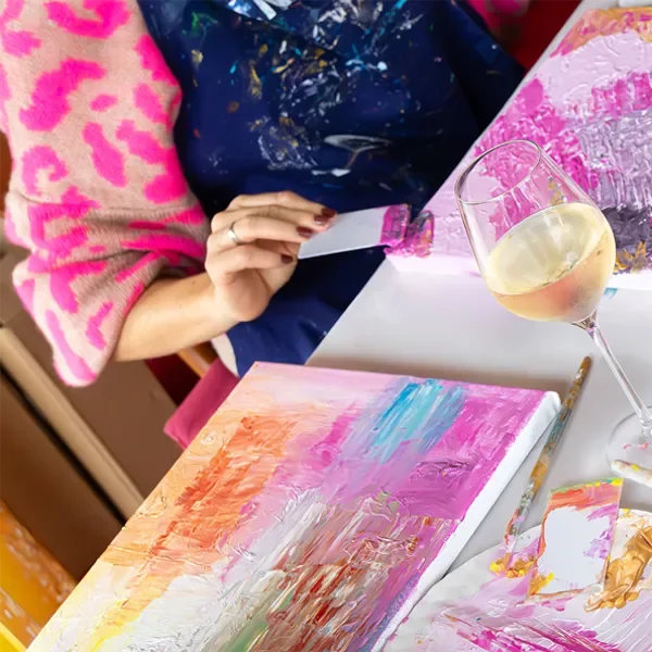 Artnight Wine and paint: Struktur Abstrakt am Freitag, 12. juni 2026 von 18.30 - 21.30 Uhr