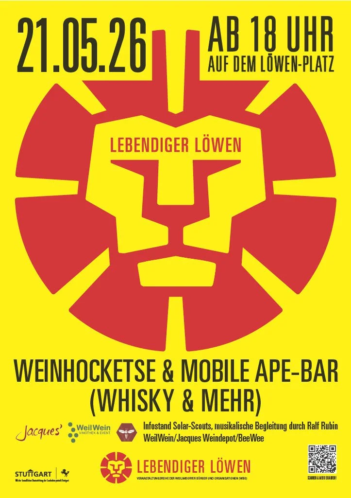 Weilimdorfer Weinhocketse lebendiger Löwe am Donnerstag, 25. Juni 2026
