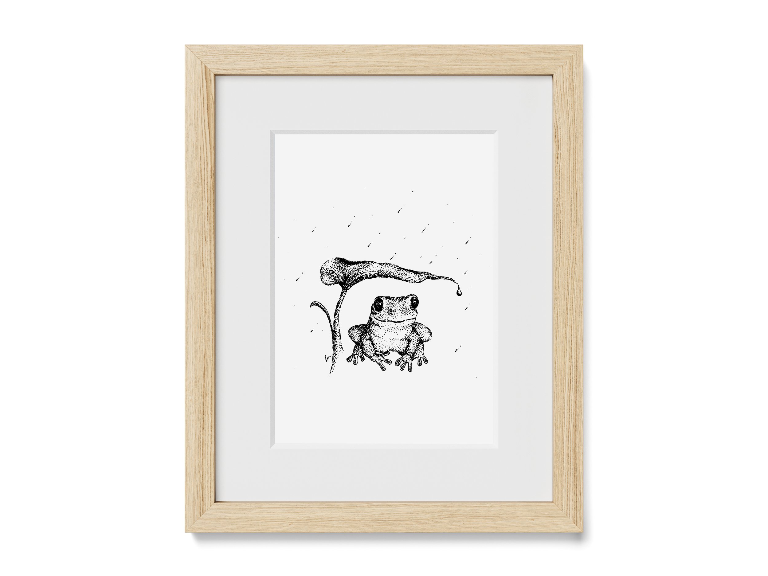 Rainy Day Frog Print