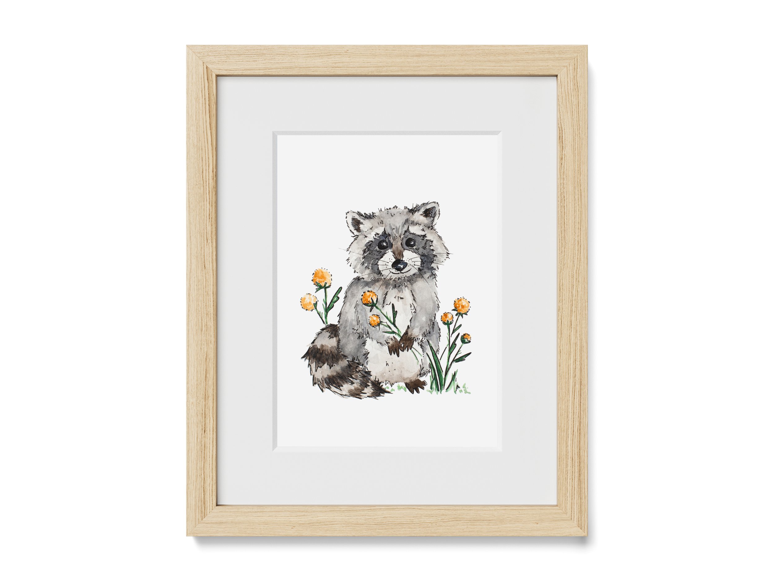 Friendly Raccoon Print