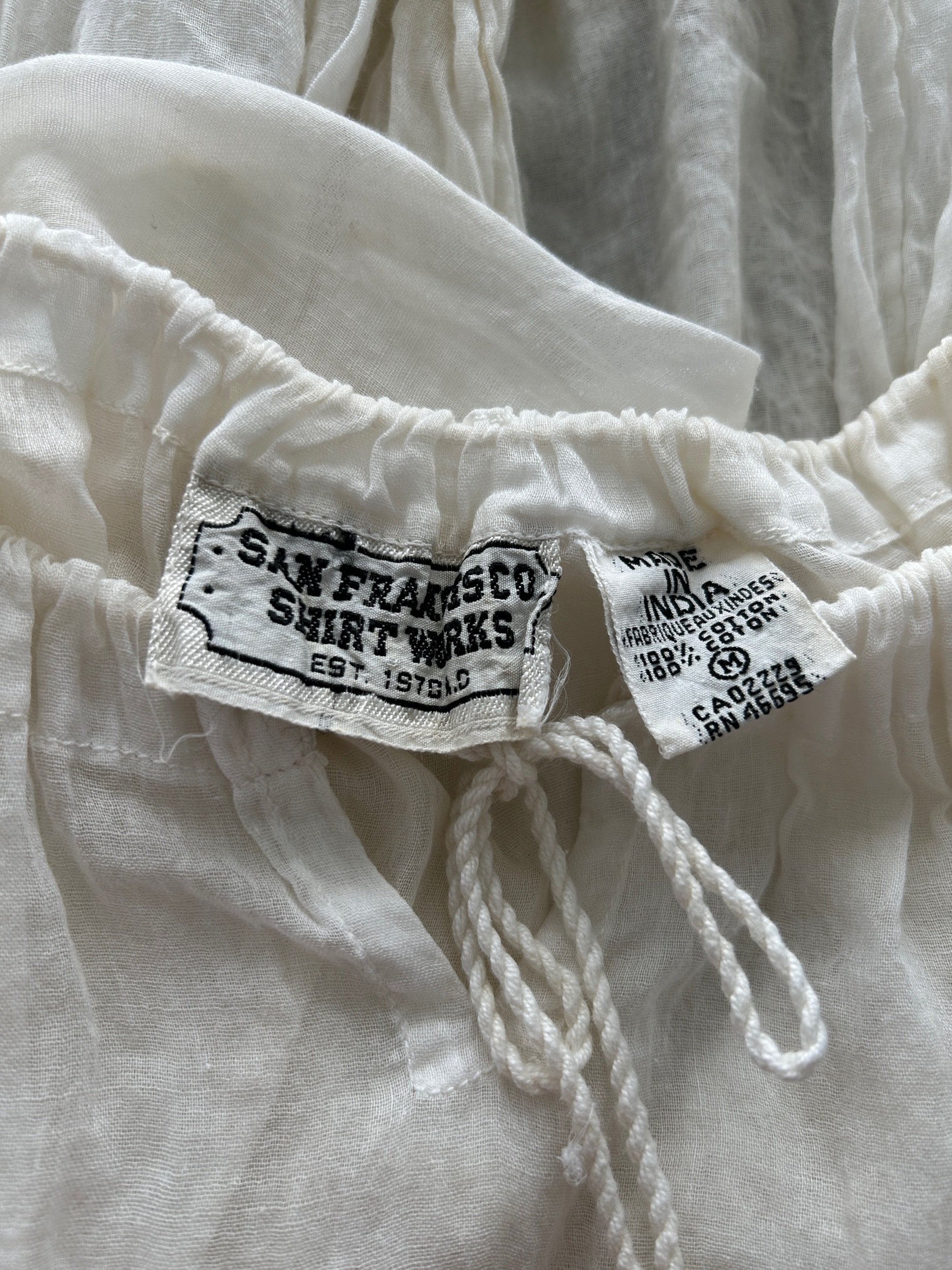 vintage San Francisco Shirt Works label