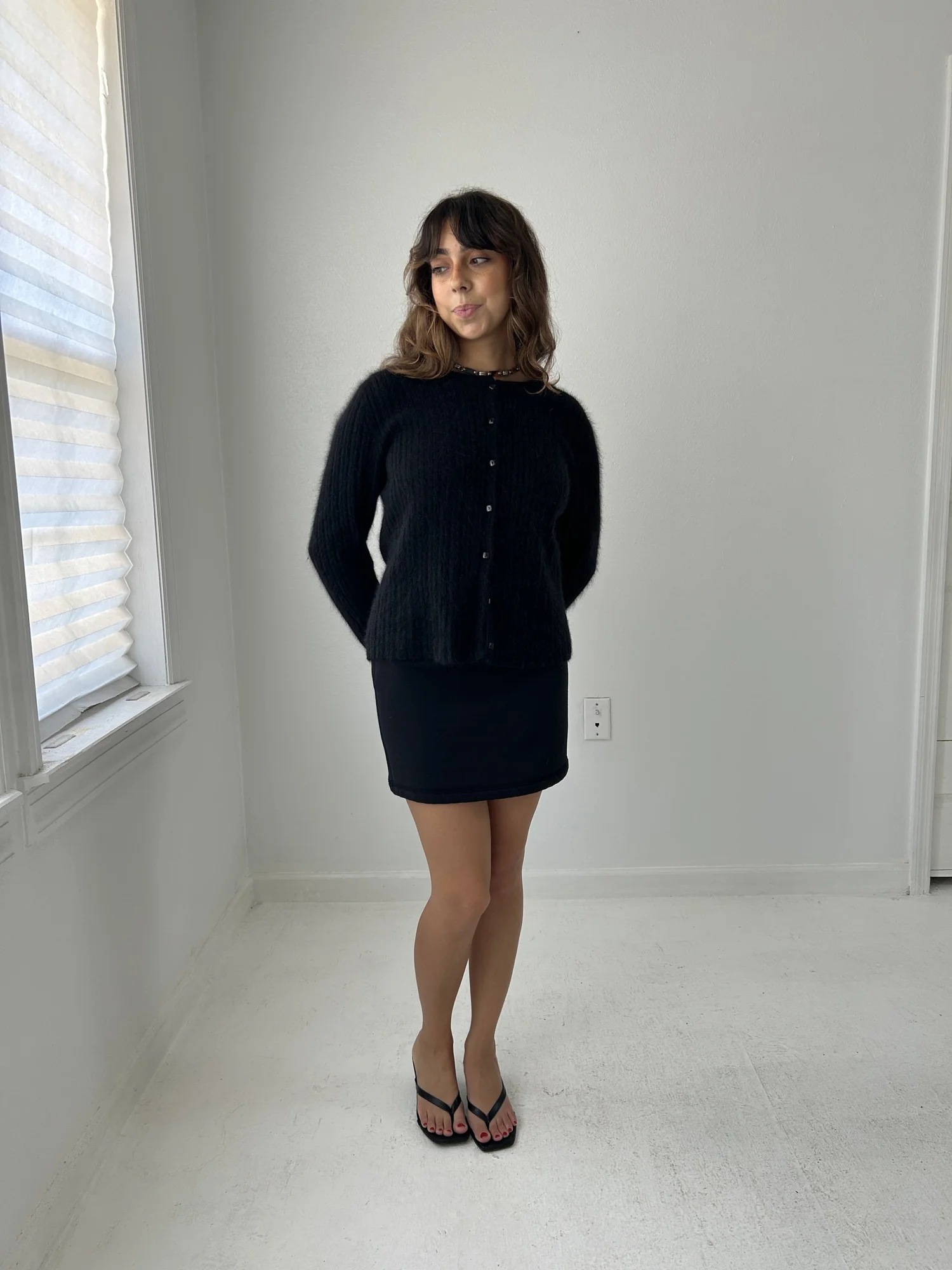 トップス #Hashtag angora half button cardigan black Angora cardigan — Horizons Vintage