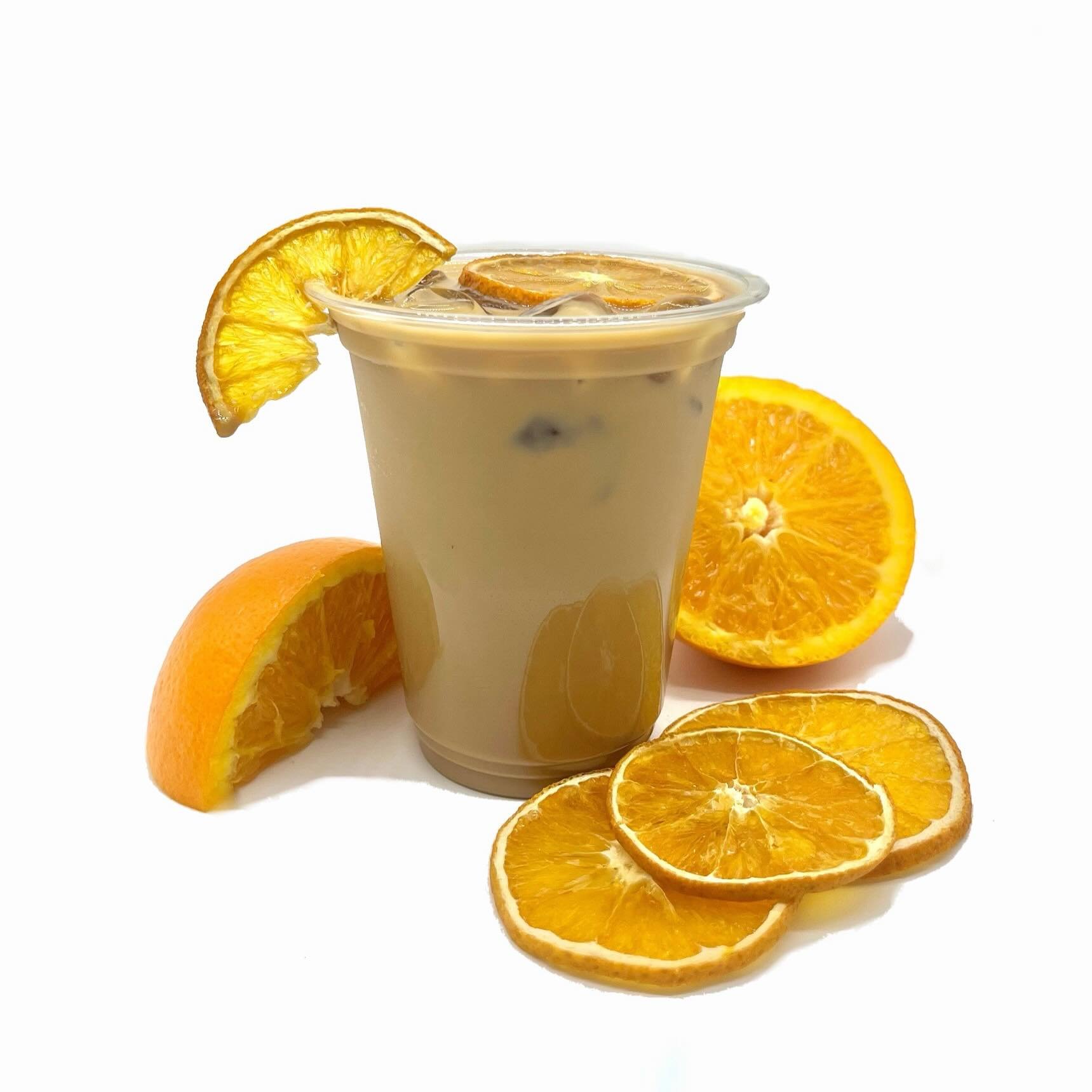 Welcome our first seasonal signature drink! Take off with the Afterburner, a delightful orange creamsicle latte featuring zesty orange bitters and sweet vanilla syrup, garnished with a dried orange slice. Now available for add-on to refresh any event