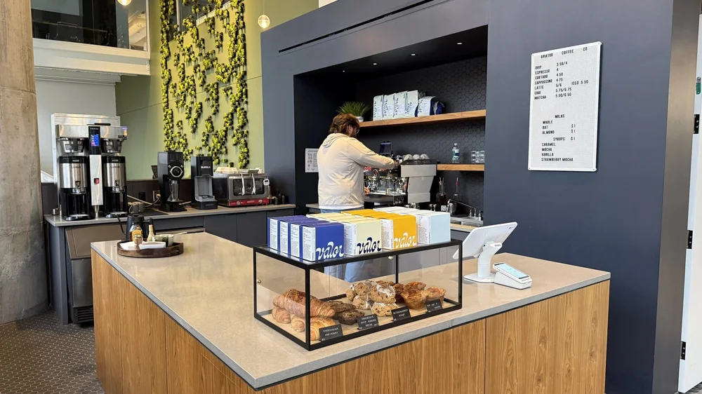 Aviator Coffee shop counter in downtown Atlanta