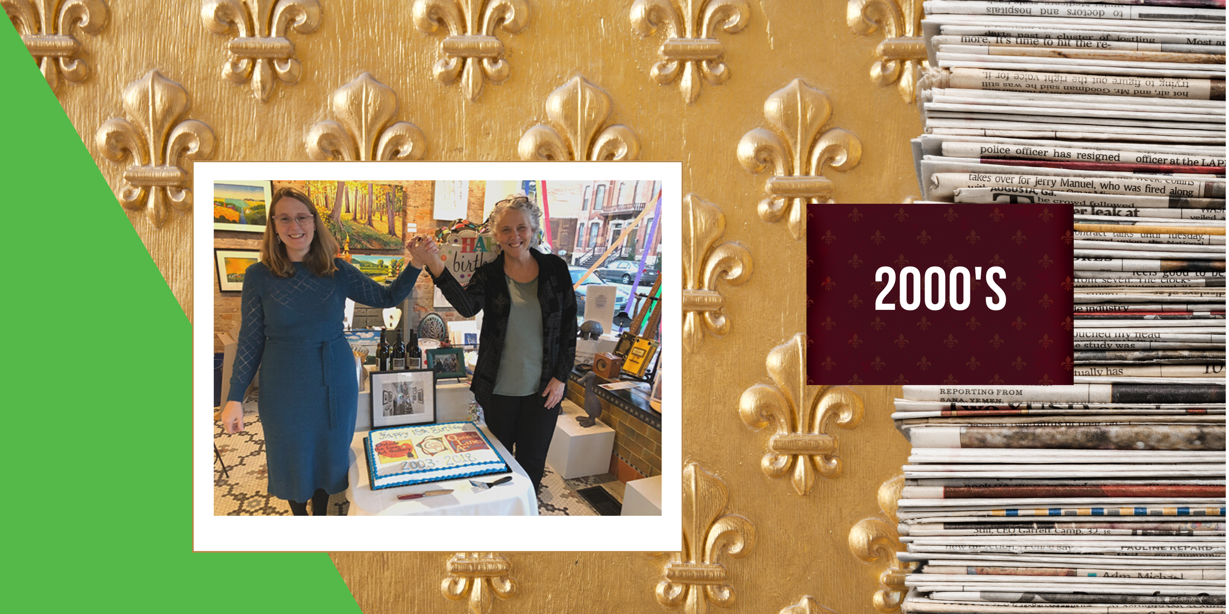 2003, November - Connie Twining &amp; Stormy Mochal open Outside the Lines Gallery on Bluff Street between 4th &amp; 5th Street