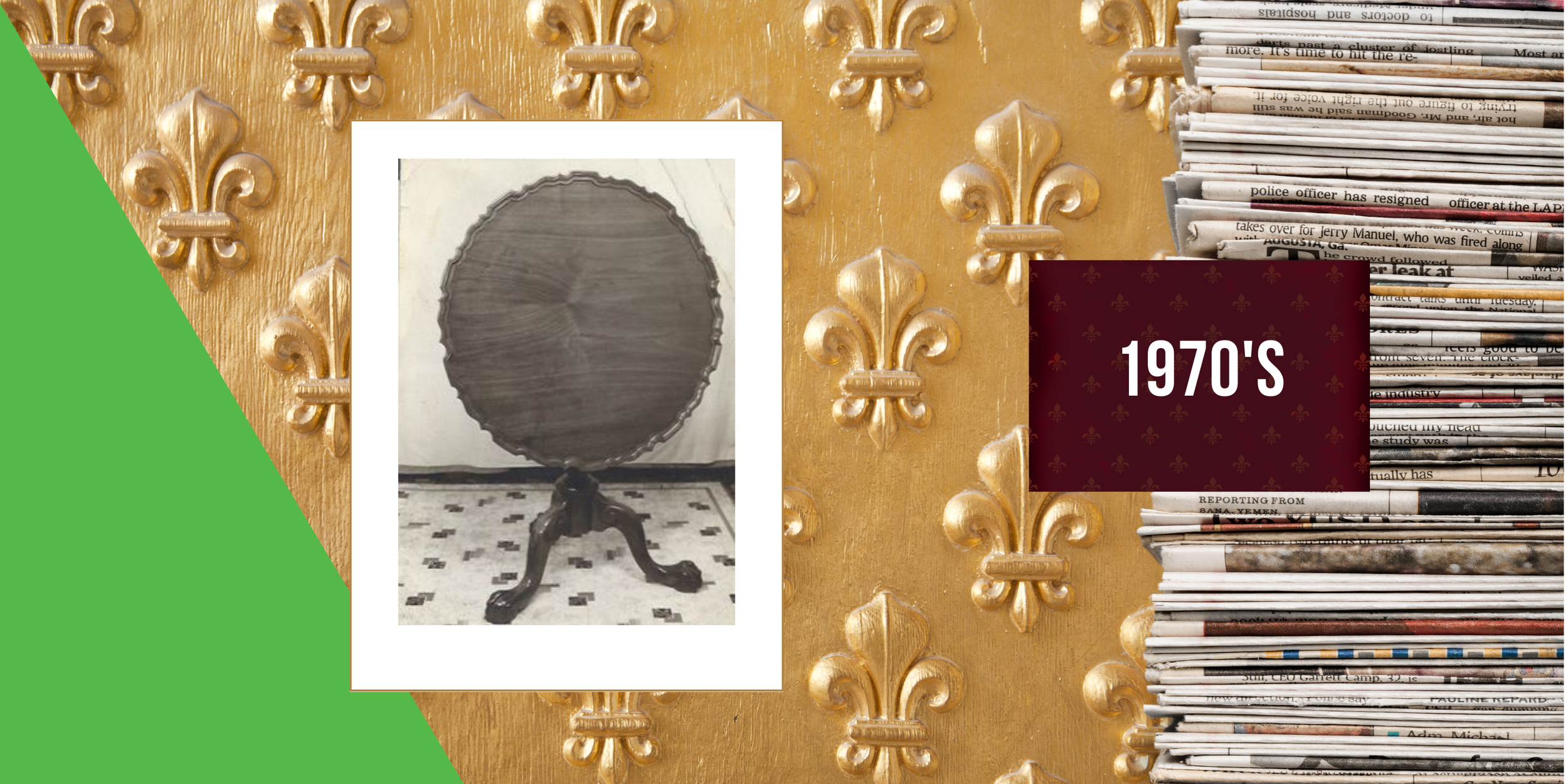 1976, September - An exhibit of furniture made by and antiques restored by Peter G. Takos is held at the Carnegie-Stout Public Library