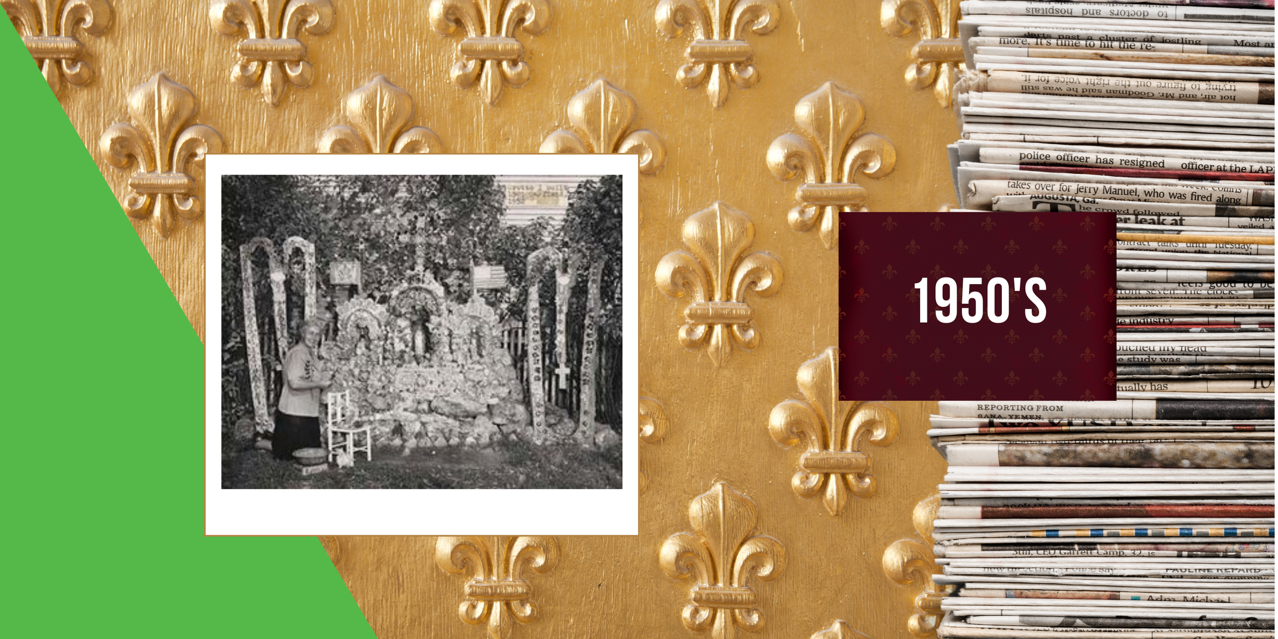 1950 - Madeline Buol builds a grotto in her backyard on Garfield Street