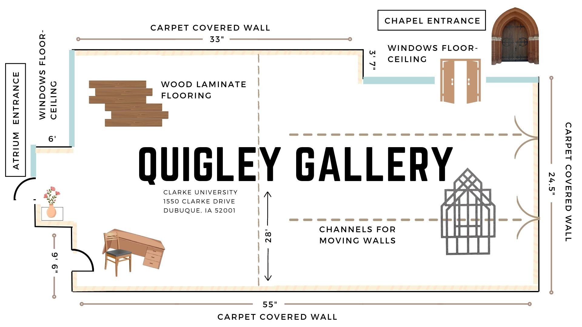 Quigley Gallery at Clarke University. 