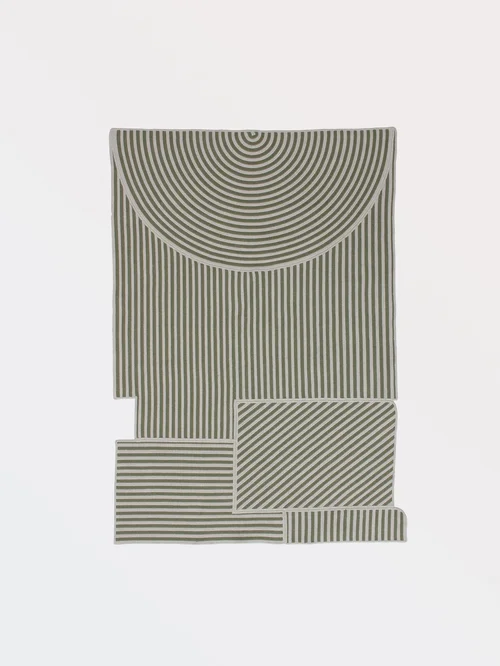 Lands Rug Small Papyrus / Basil Sunbrella (In Stock) by Grain