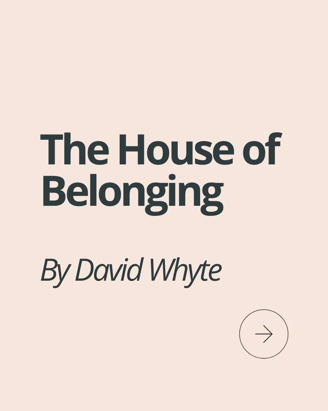 Authentic belonging is a core value. 

It&rsquo;s something I work to create: In companies. In communities. In conversations. 
So people feel seen, safe, and valued. 

But this poem is a beautiful reminder of something just as important: 
𝐛𝐞𝐥𝐨𝐧?