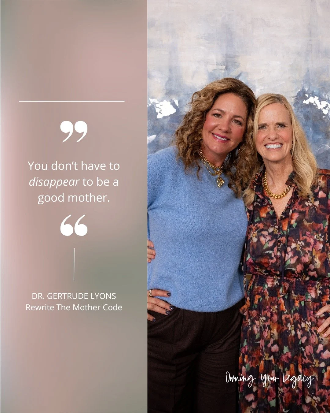 For a long time, motherhood was defined by sacrifice.

Sacrifice your time.
Sacrifice your body.
Sacrifice your ambition.
Sacrifice yourself.

But Dr. Gertrude Lyons (@drgertrudelyons) challenges that definition.

And we sat down to talk about that o