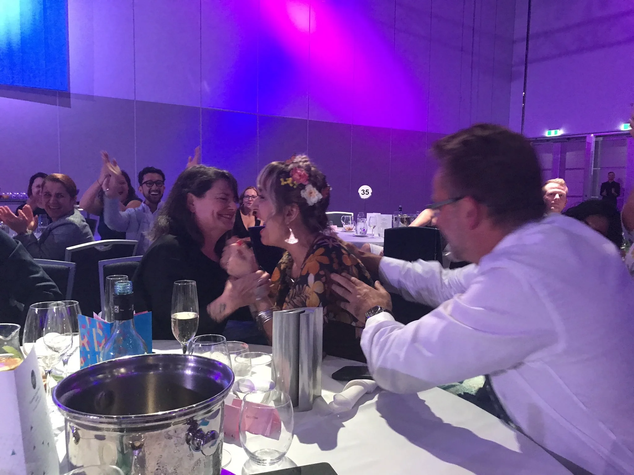 3-10 seconds after my name was announced as winner.