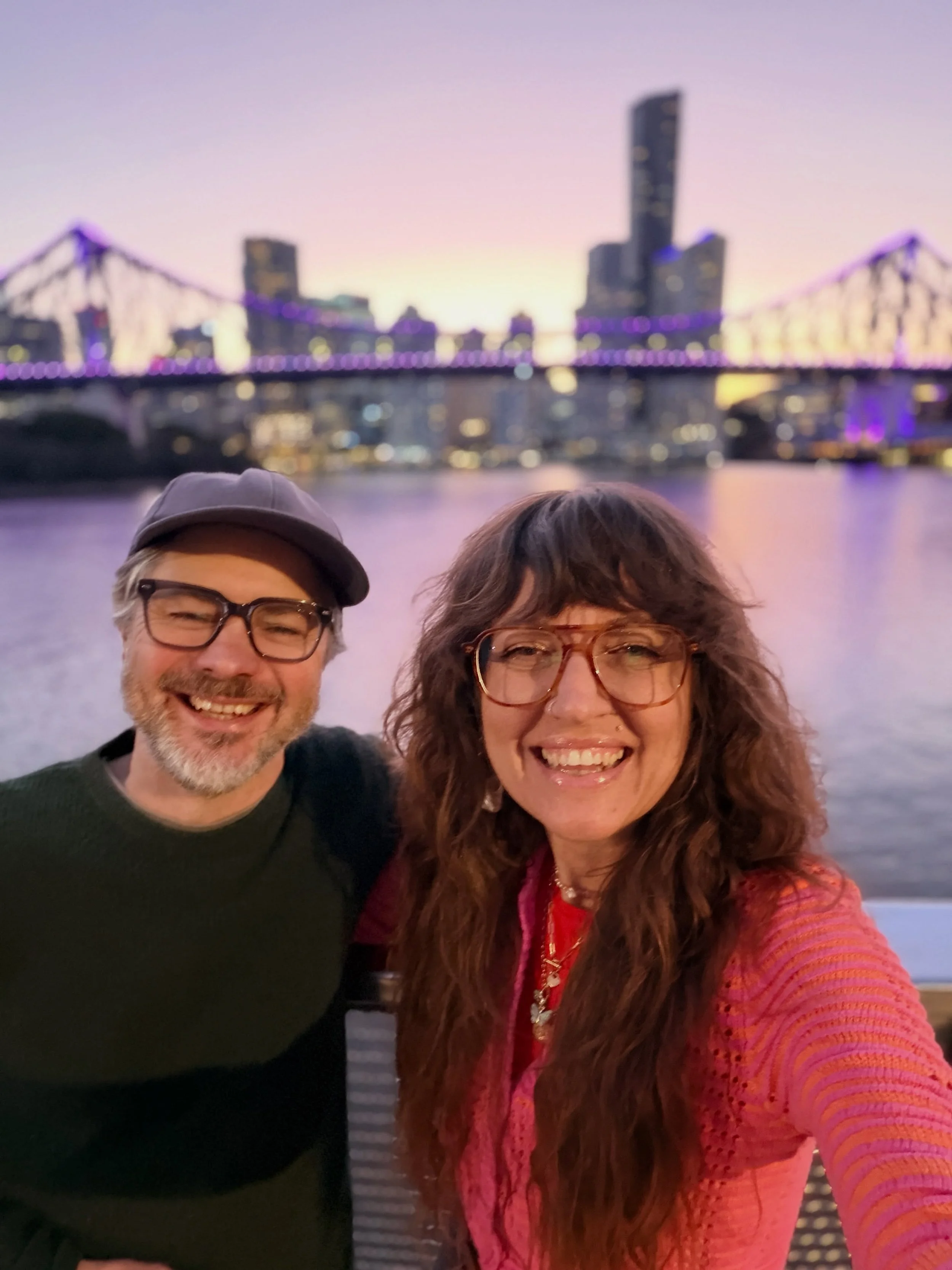 Hi Meanjin/Brisbane! We&rsquo;re here! Standing in front of the mighty Maiwar with my lifelong favourite for obvious reasons: Story Bridge. We&rsquo;ve got stuffed suitcases and excessive vitamin b supplies and my favourite coffee cup from home (why 
