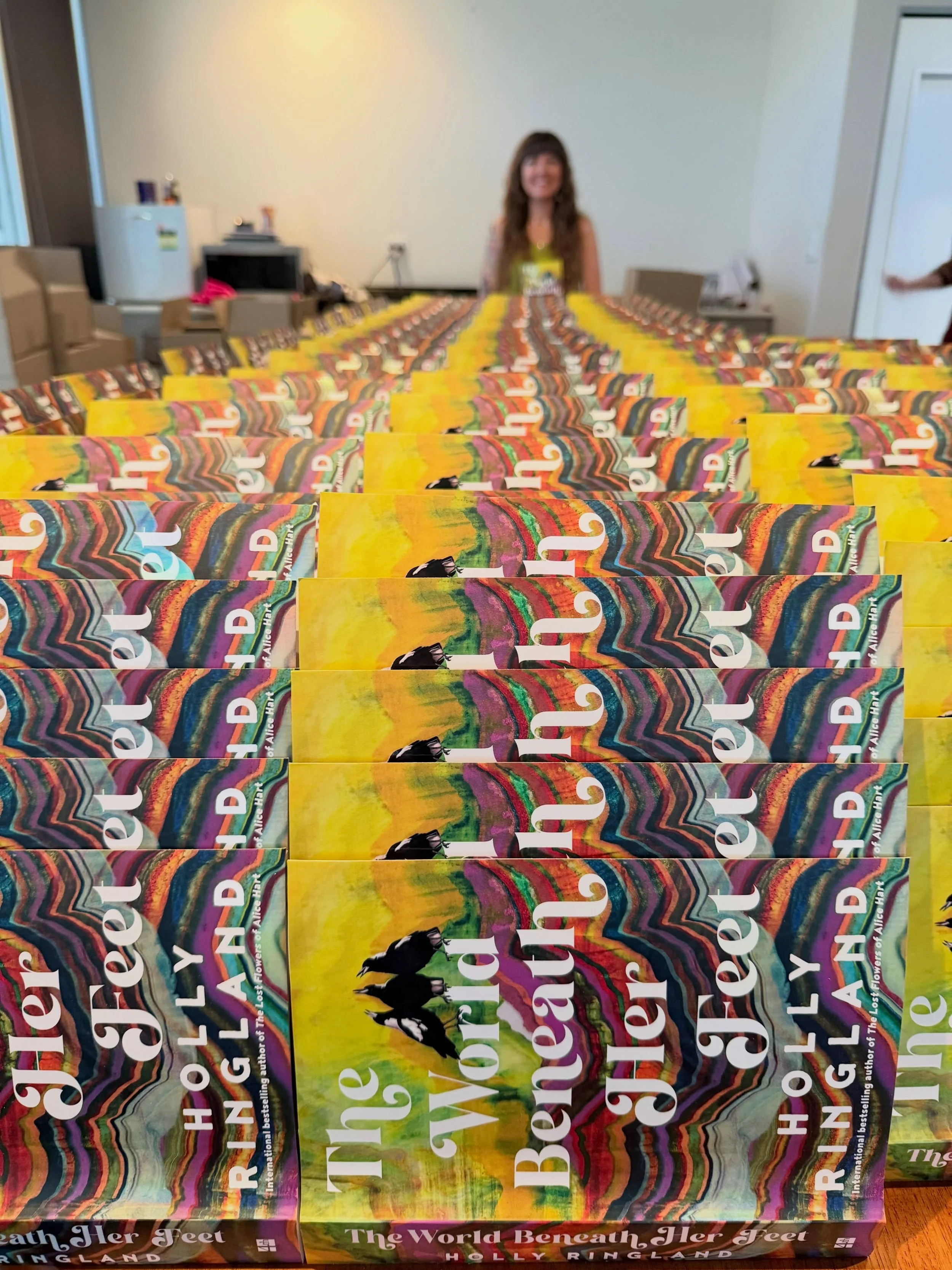 TOUR DAY ONE!!
Thank you Dion, Bec, Mackenzie and Georgia for the most joyous morning at @qbdbooks HQ to see and sign over 1100 copies of The World Beneath Her Feet. Thank you for bearing with me as I fell apart a little bit when we first walked in a