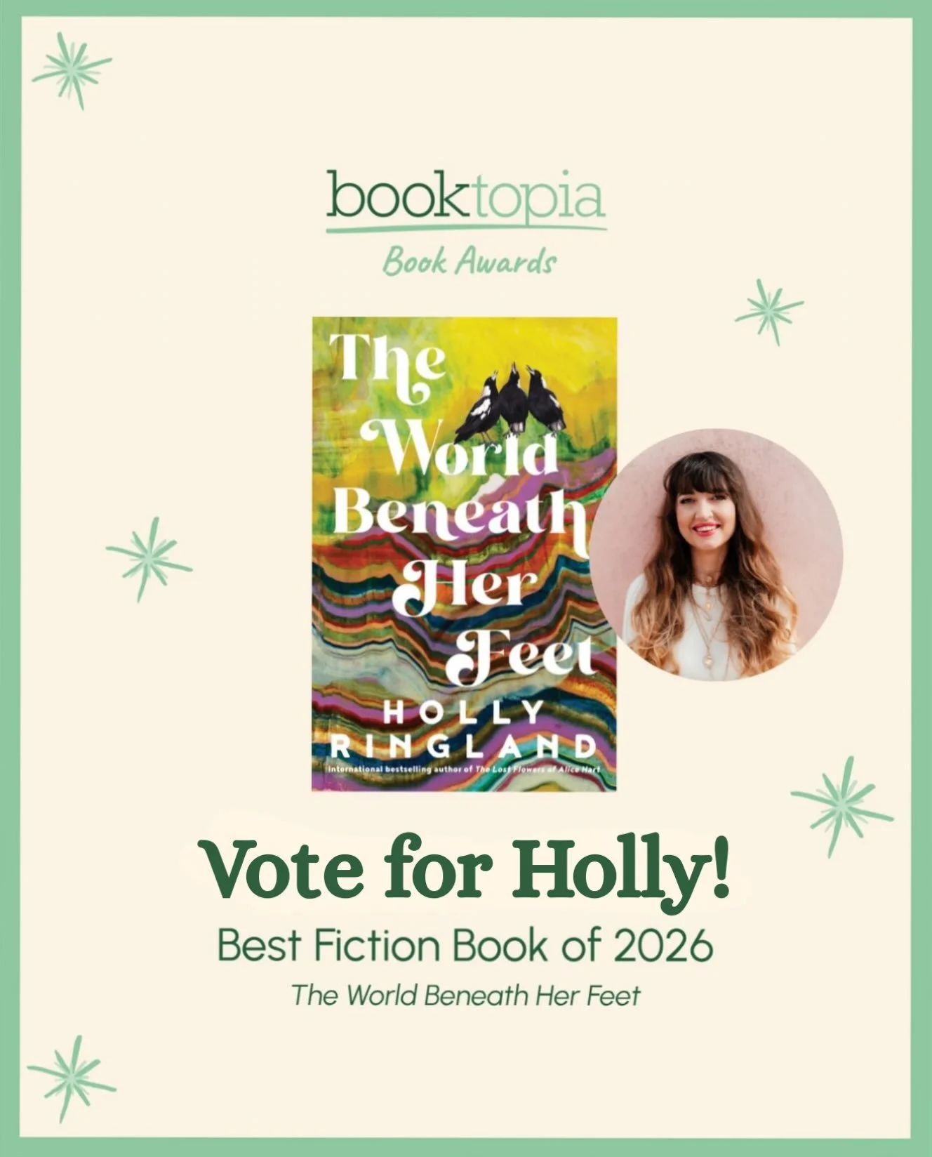 The World Beneath Her Feet has been shortlisted by the lovely team at Booktopia for their 2026 Book Awards! You can vote for The World Beneath Her Feet, and lots of other amazing Australian books, via the link in Holly&rsquo;s bio.