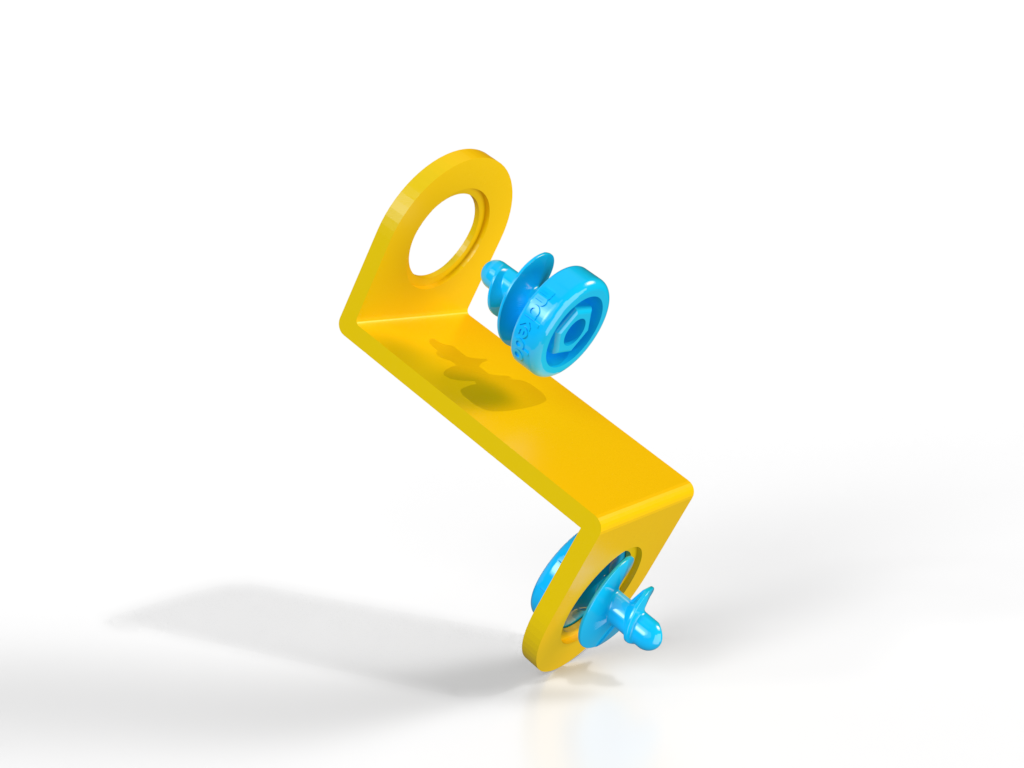 The Step Bracket can be used in a variety of applications, and is particularly useful to create tracks for a marble run or pinball machine.