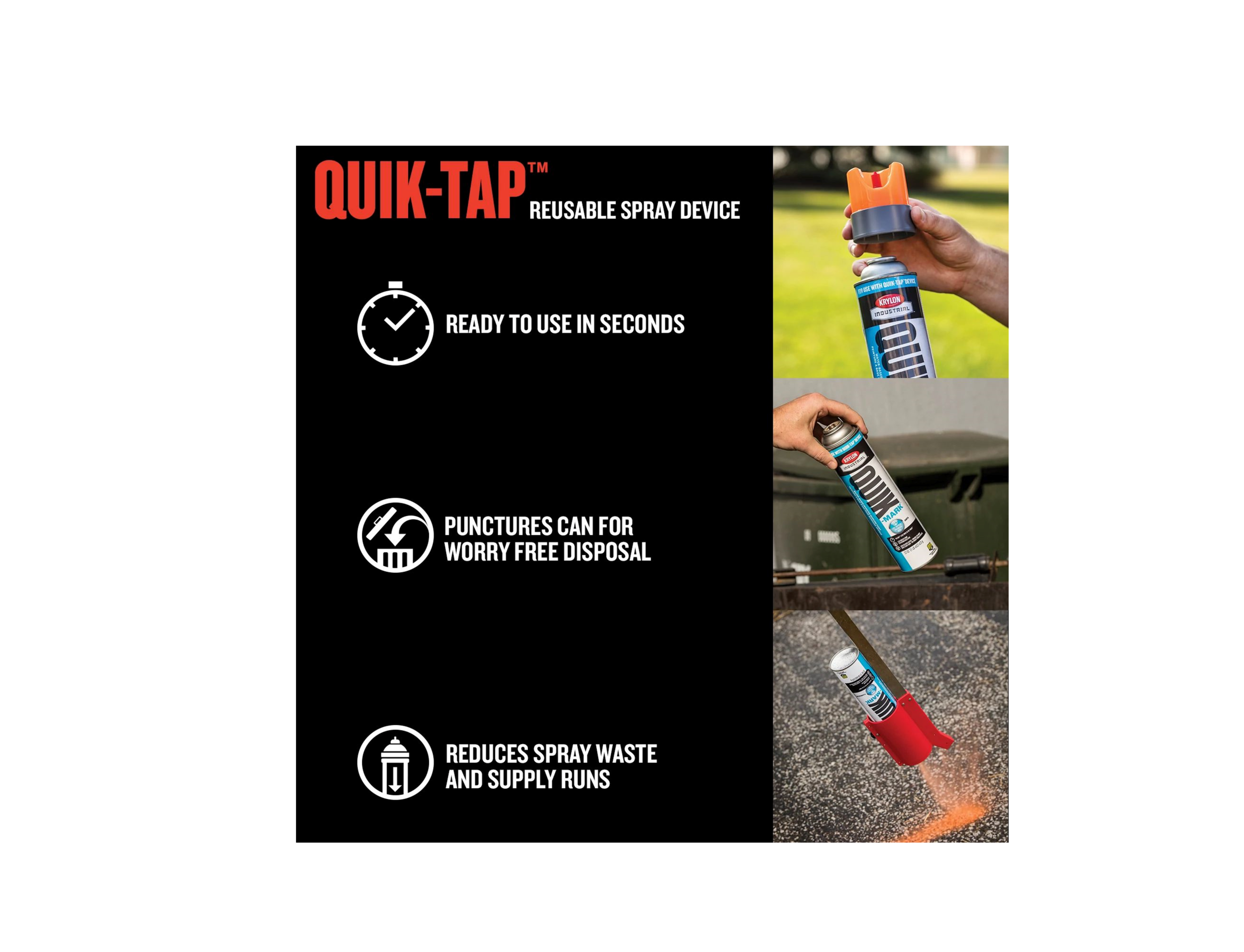 thumbnail interactive-video image 1 of Krylon Quik Tap Reusable Spray Device – QT1000000, Brand New 1 of 3