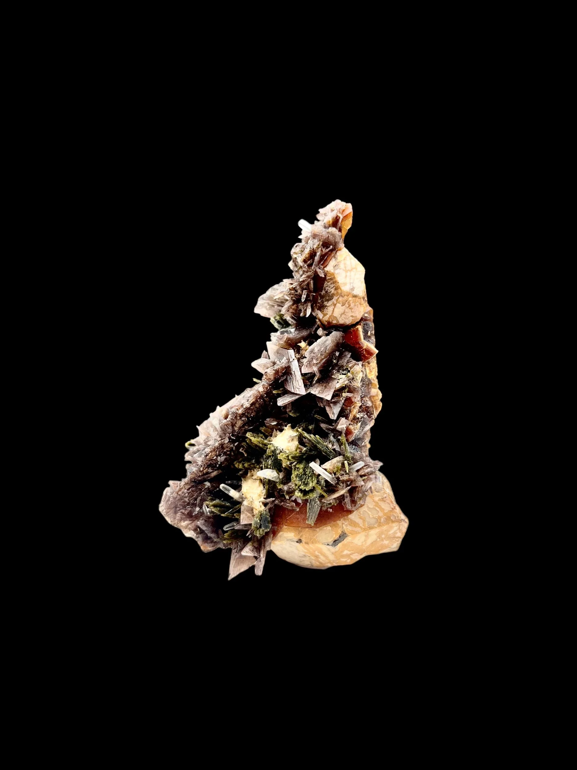 andradite garnet with axinite quartz and epidote mineral specimen Huaros District Lima Peru