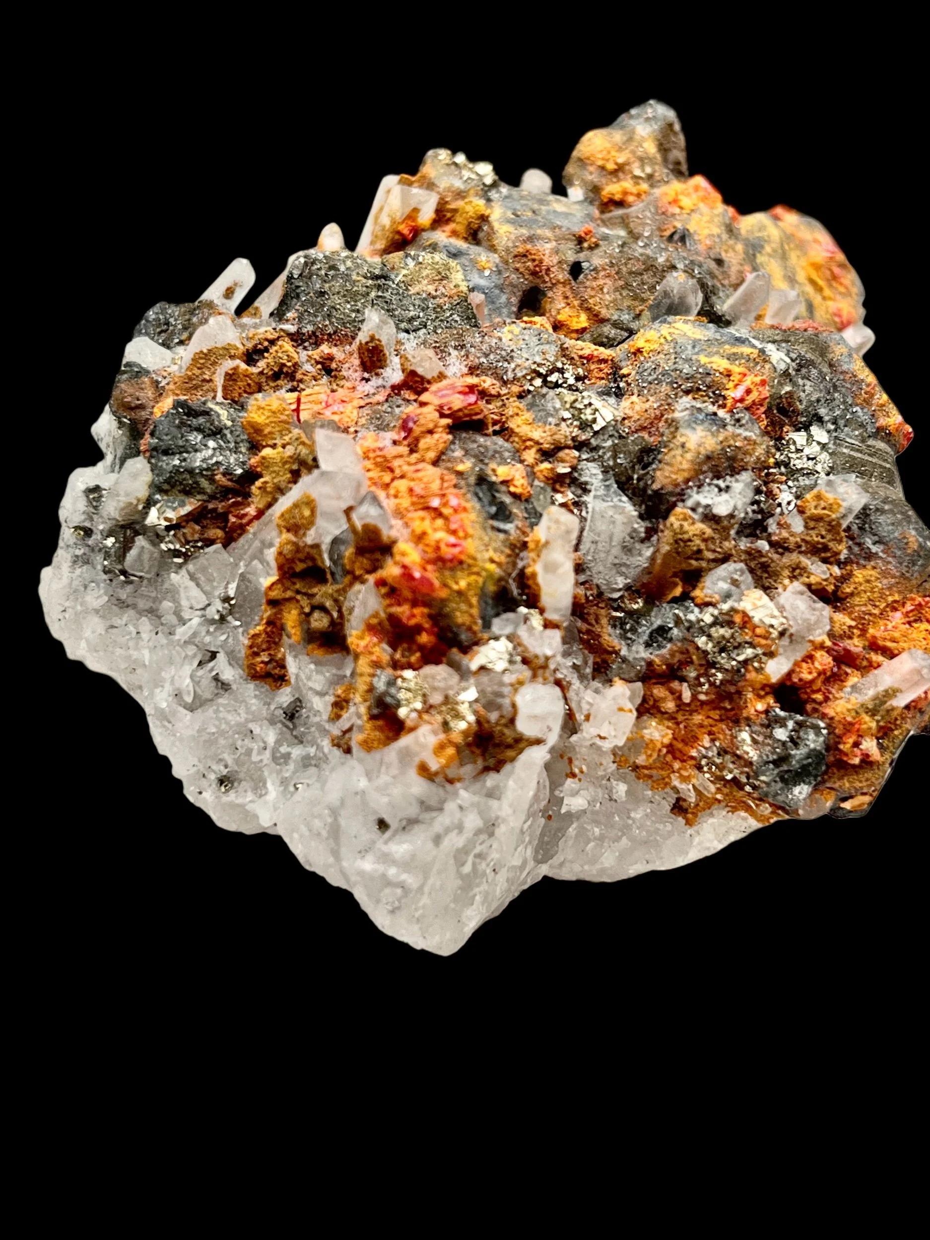 polymetallic mineral specimen quartz galena pyrite realgar Peru