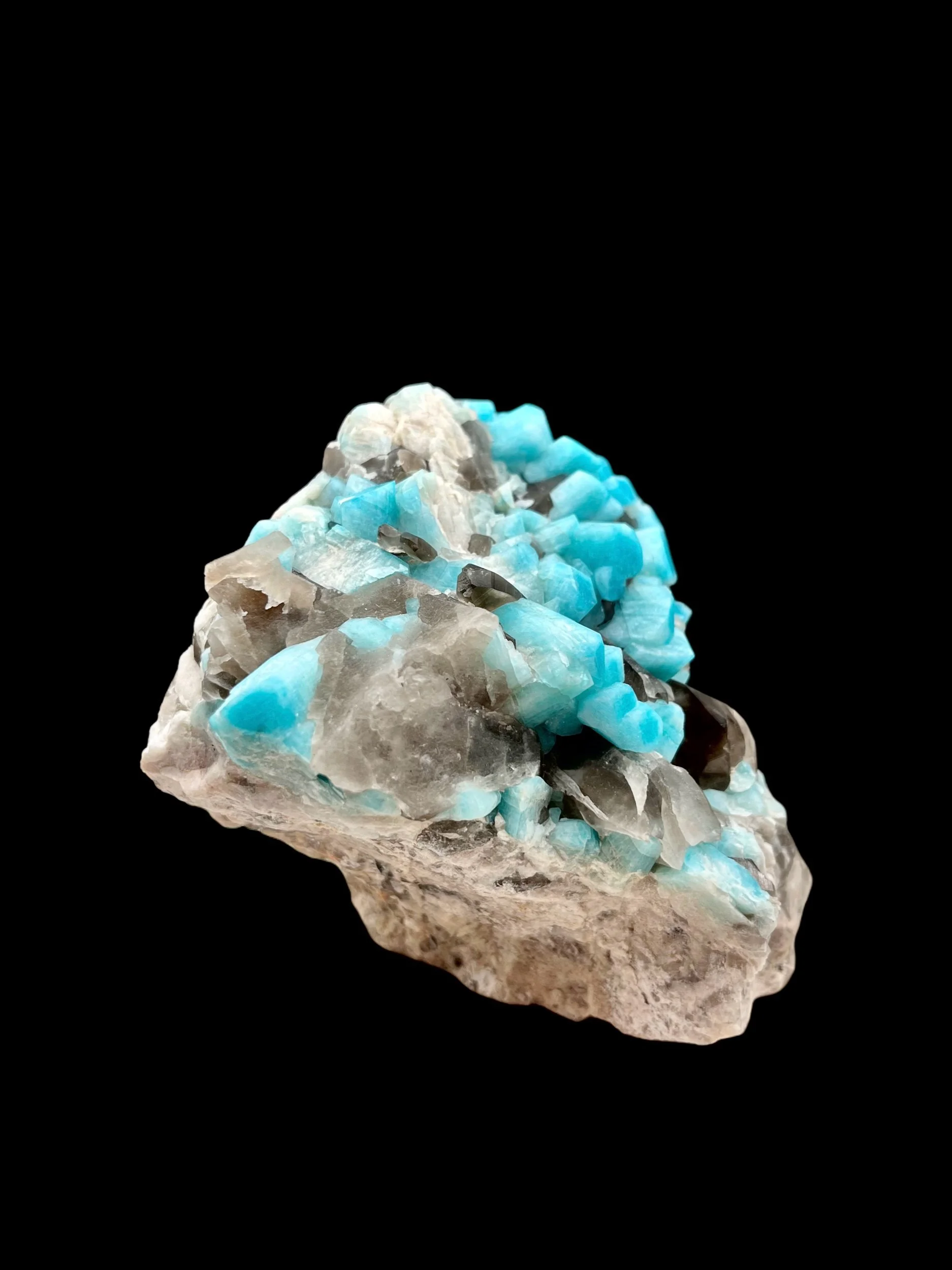 Collector size amazonite smoky quartz mineral specimen Colorado USA