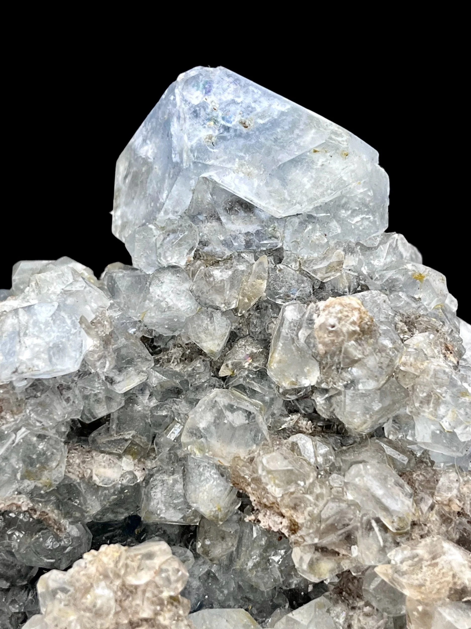 celestite crystals with internal inclusions