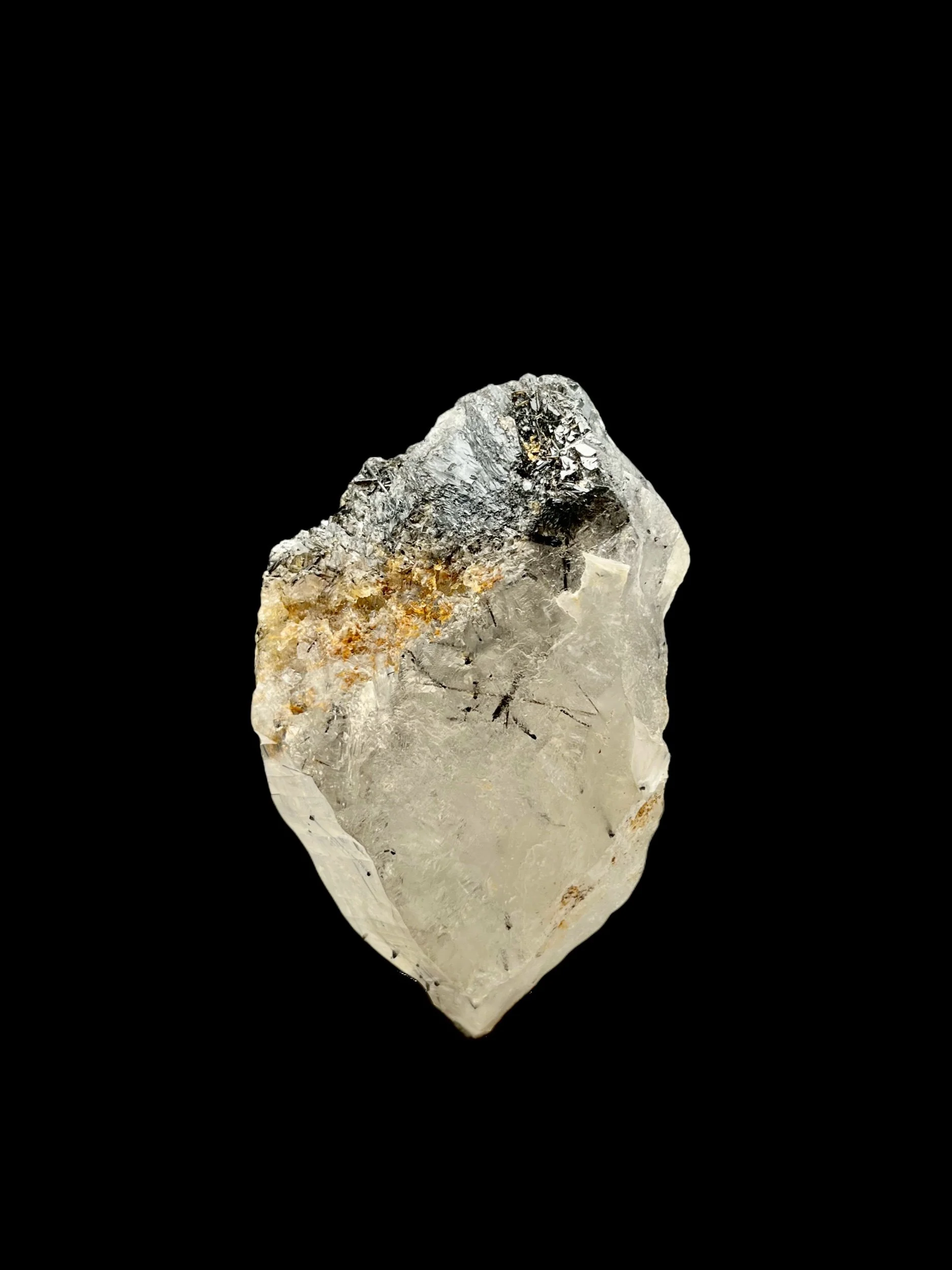 black tourmaline quartz Minas Gerais internal needle formations high clarity display specimen