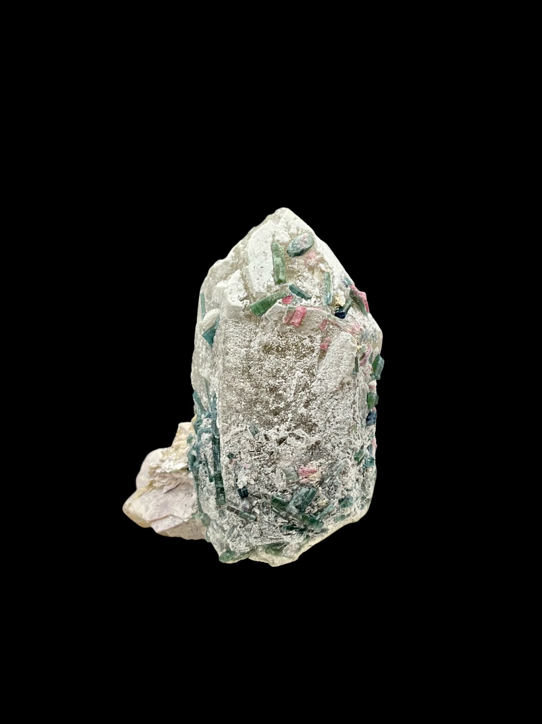 multi colored tourmaline quartz Brazil green pink blue elbaite crystal association specimen