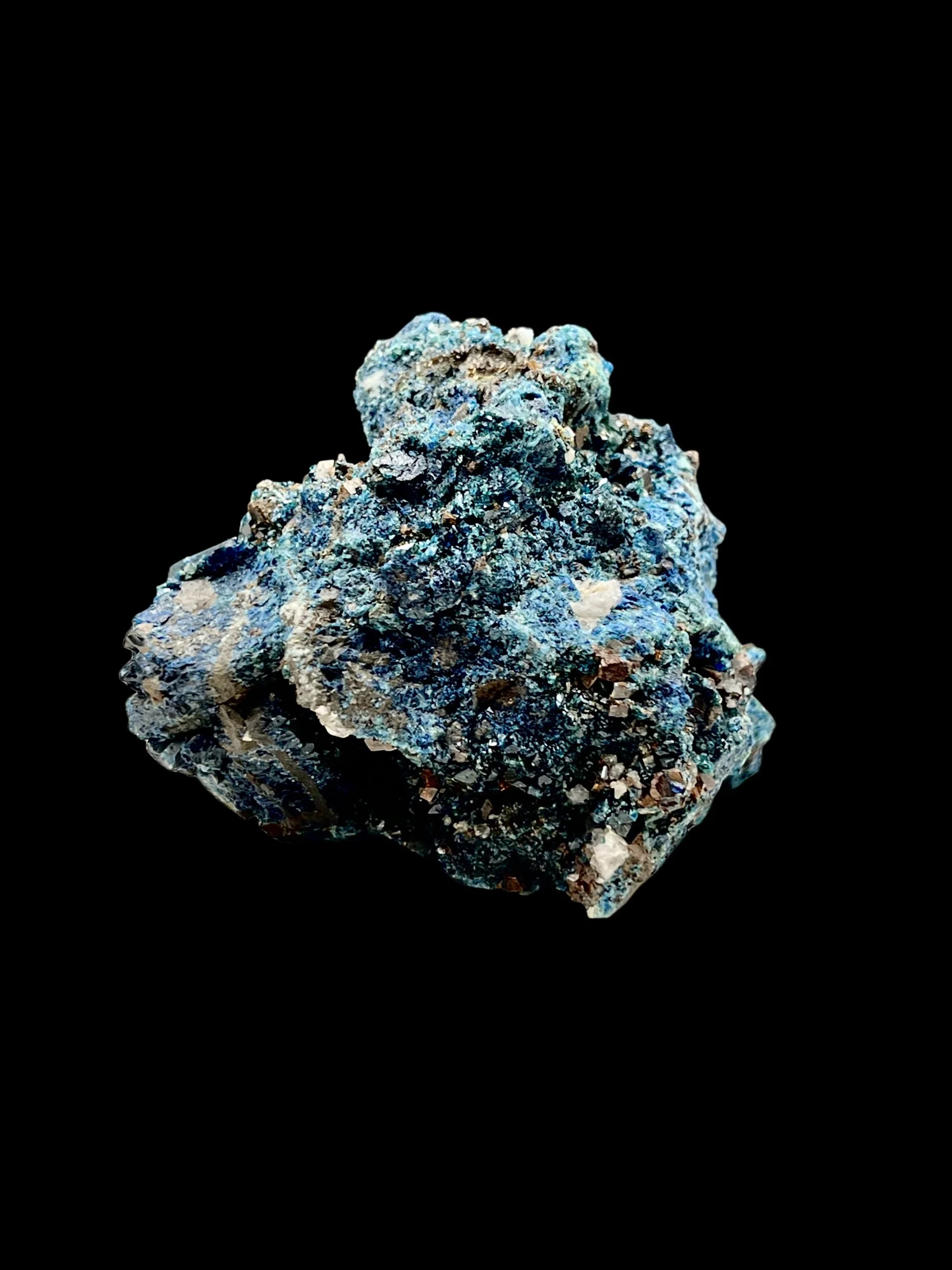 Large Lazulite with Siderite from Crosscut Creek Yukon Canada blue crystal specimen on matrix