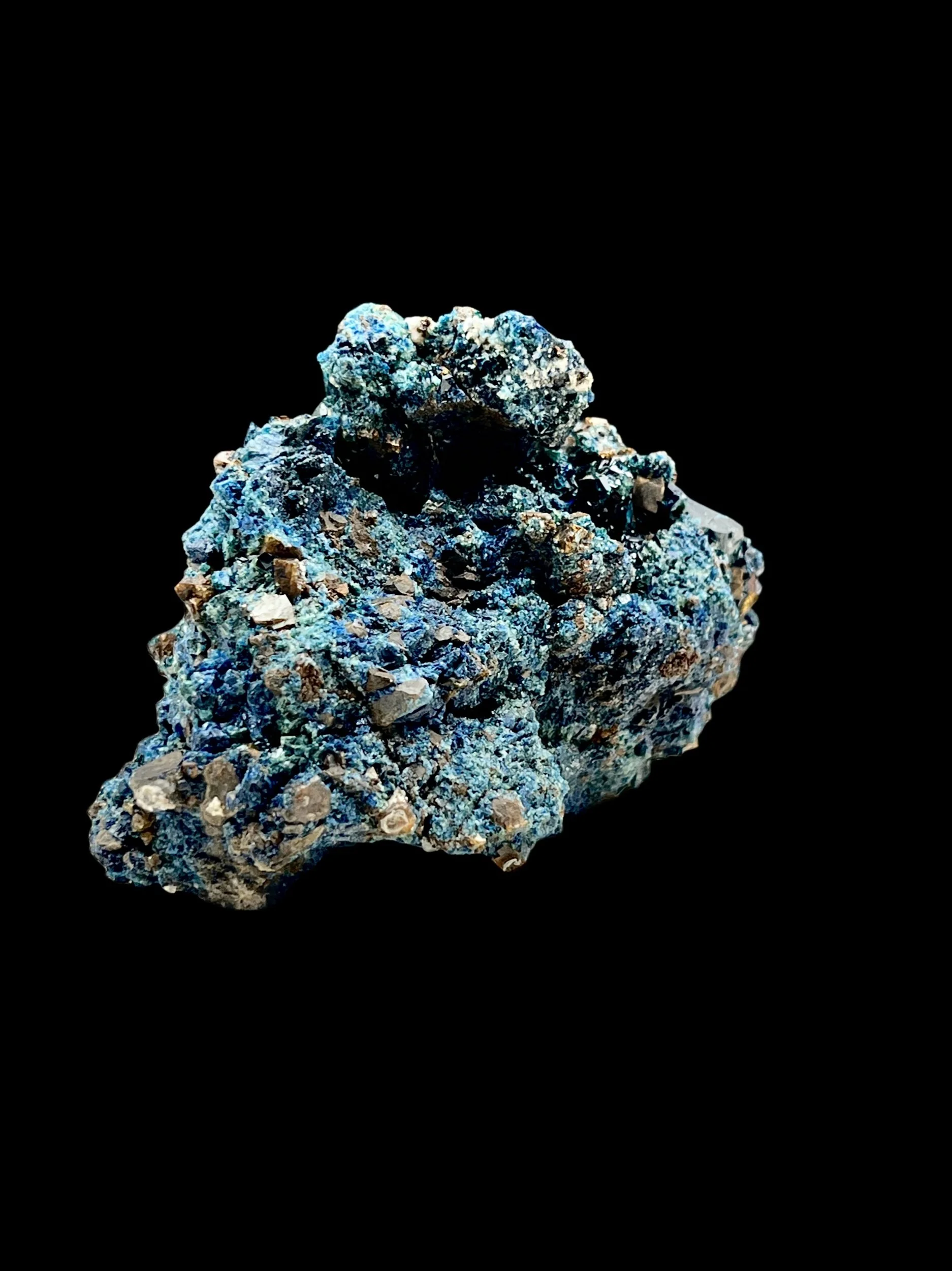 Large Lazulite with Siderite from Crosscut Creek Yukon Canada blue crystal specimen on matrix