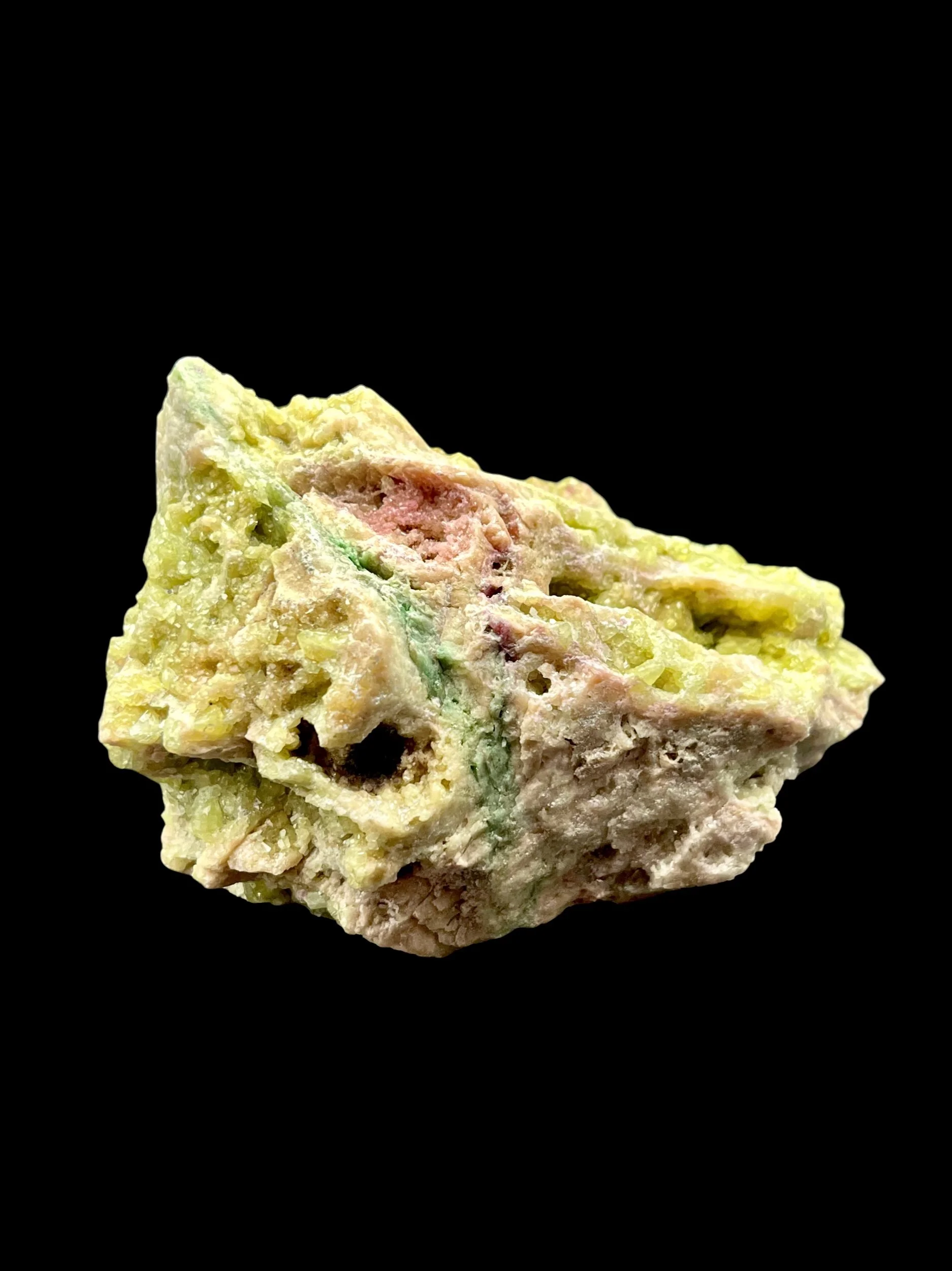 Pink and green Vesuvianite crystal specimen from Jeffrey Mine Quebec Canada large display piece