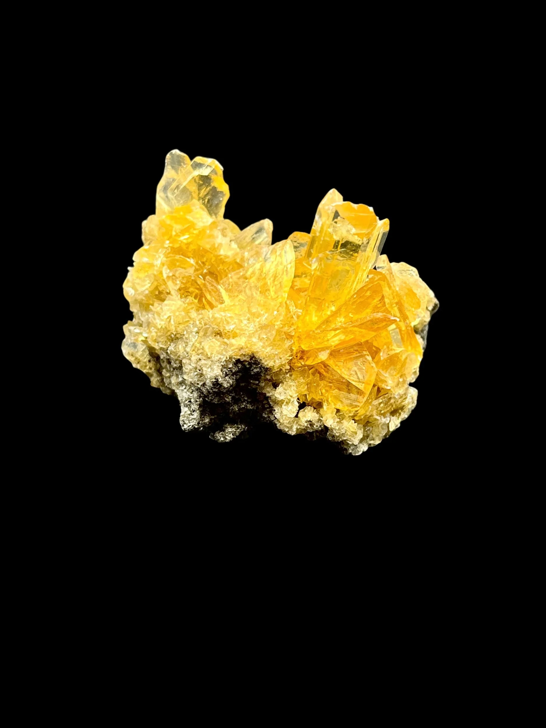 Golden gypsum Selenite crystals from Salinas de Otuma Peru