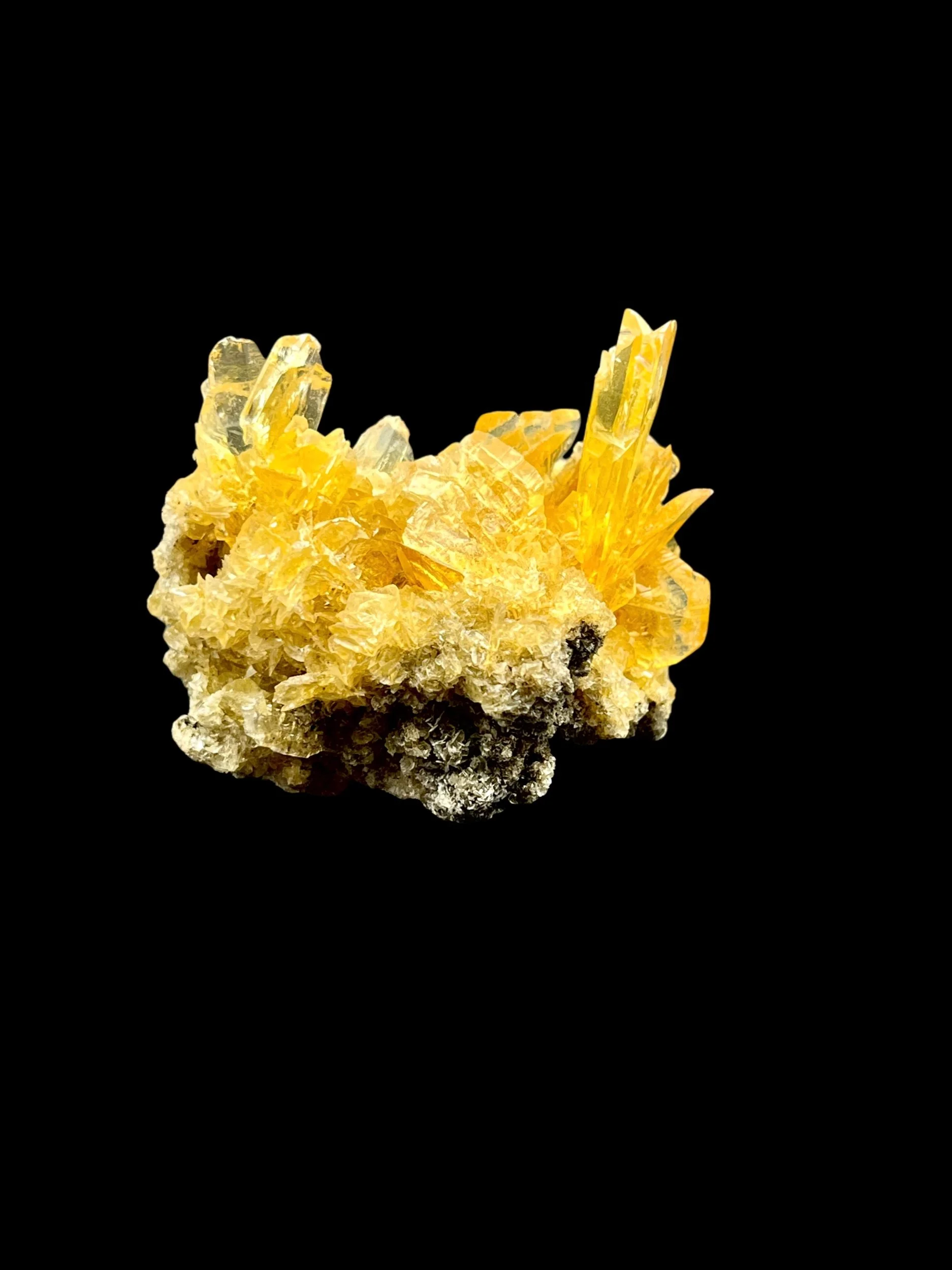 Golden gypsum Selenite crystals