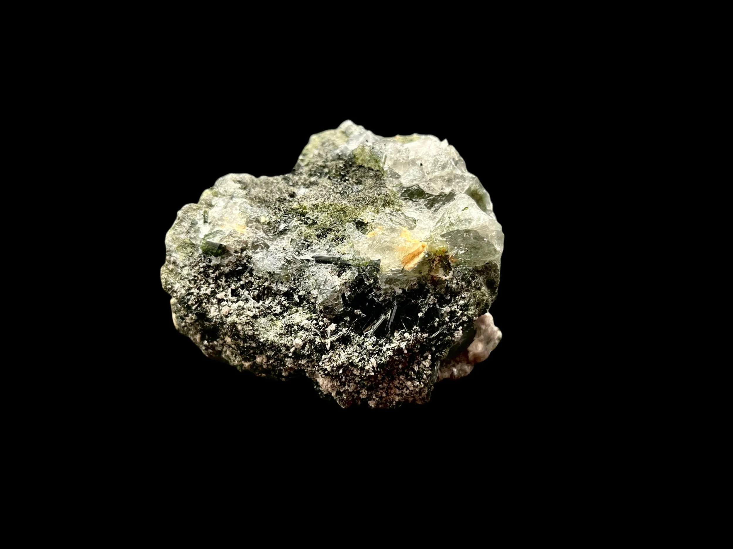 High-quality Minas Gerais tourmaline lepidolite quartz crystal
