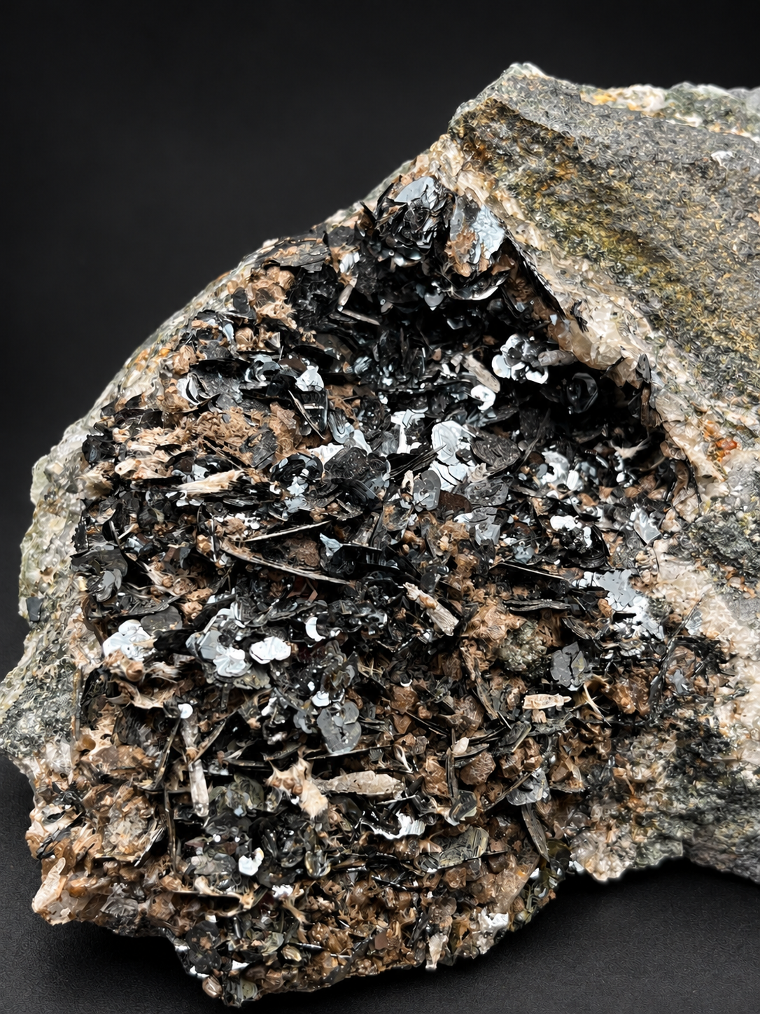 Moroccan bladed hematite specimen display