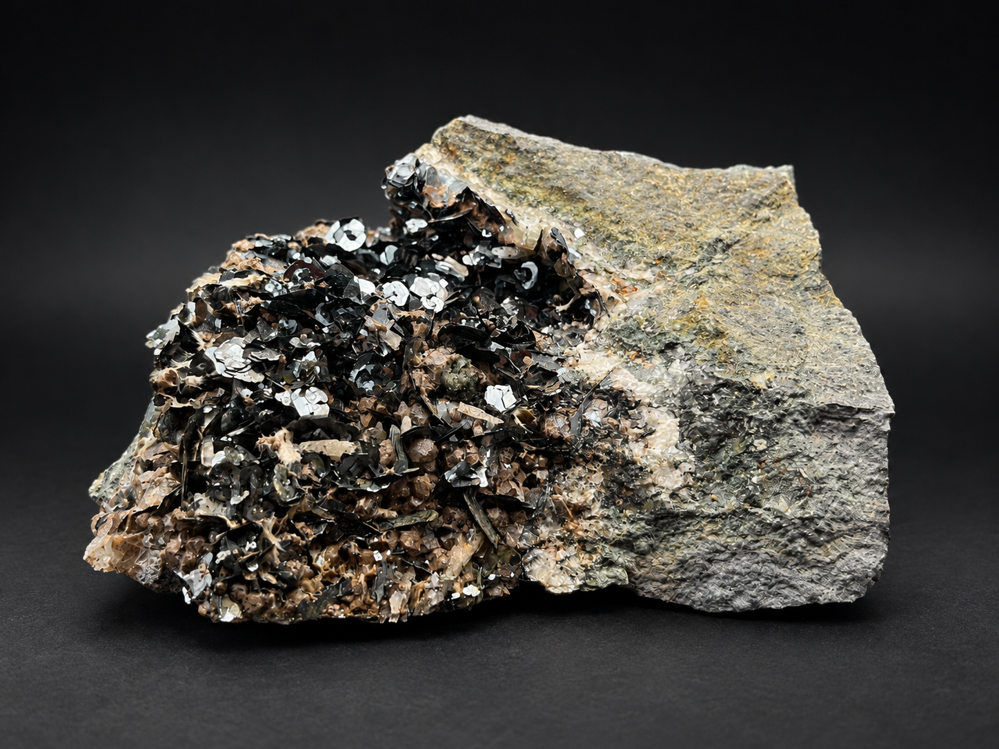Moroccan bladed hematite specimen display
