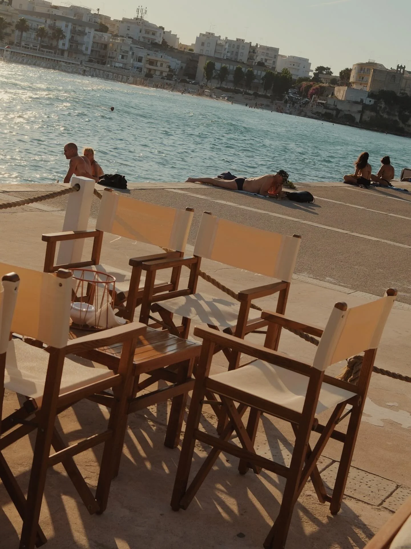 Holiday small pleasure - sitting seaside as the last light of day creeps away 🌞 Some special moments in Otranto, a more local loved beach town in Southern Puglia 🇮🇹