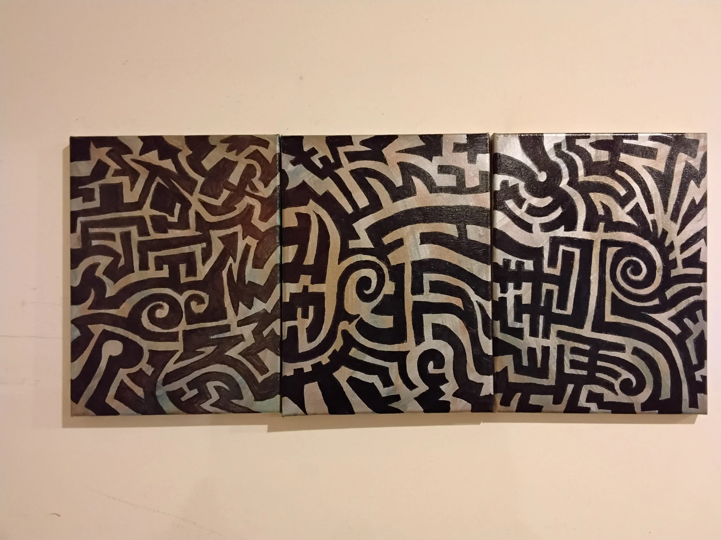 Art in Motion 1/3 These three paintings can be arranged any way to create different image arrangements. 