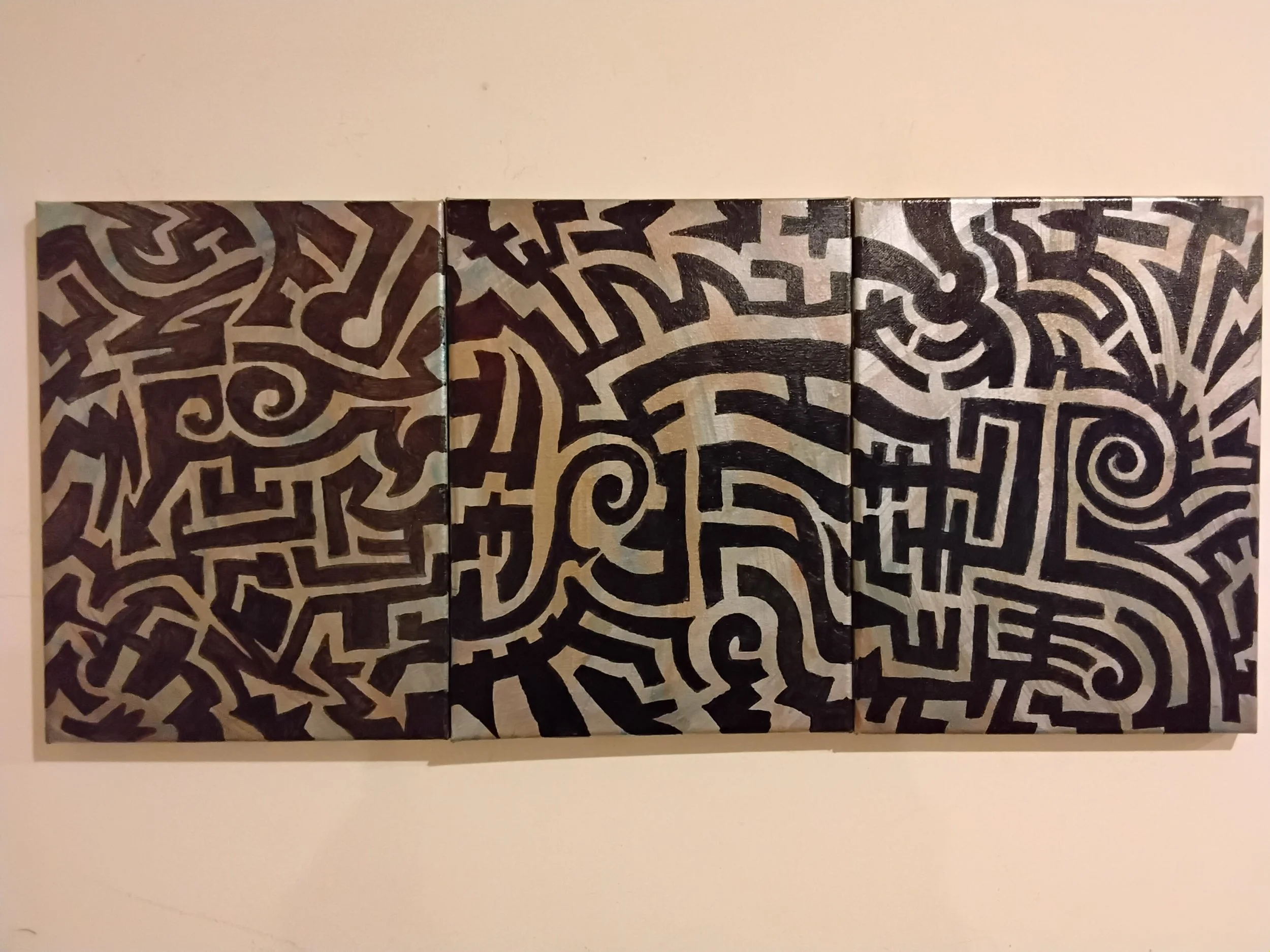 Art in Motion 1/3 These three paintings can be arranged any way to create different image arrangements. 