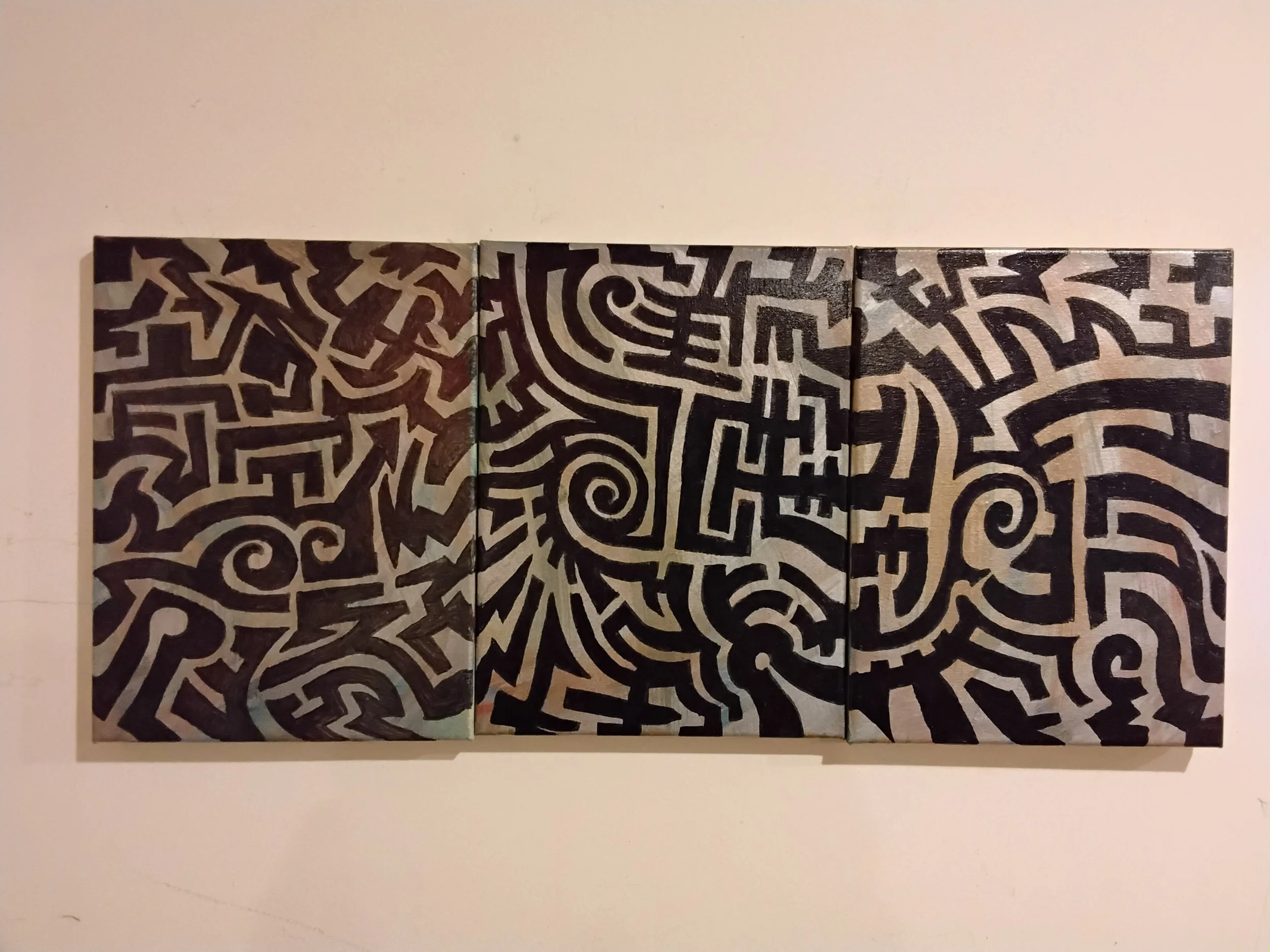 Art in Motion 1/3 These three paintings can be arranged any way to create different image arrangements. 