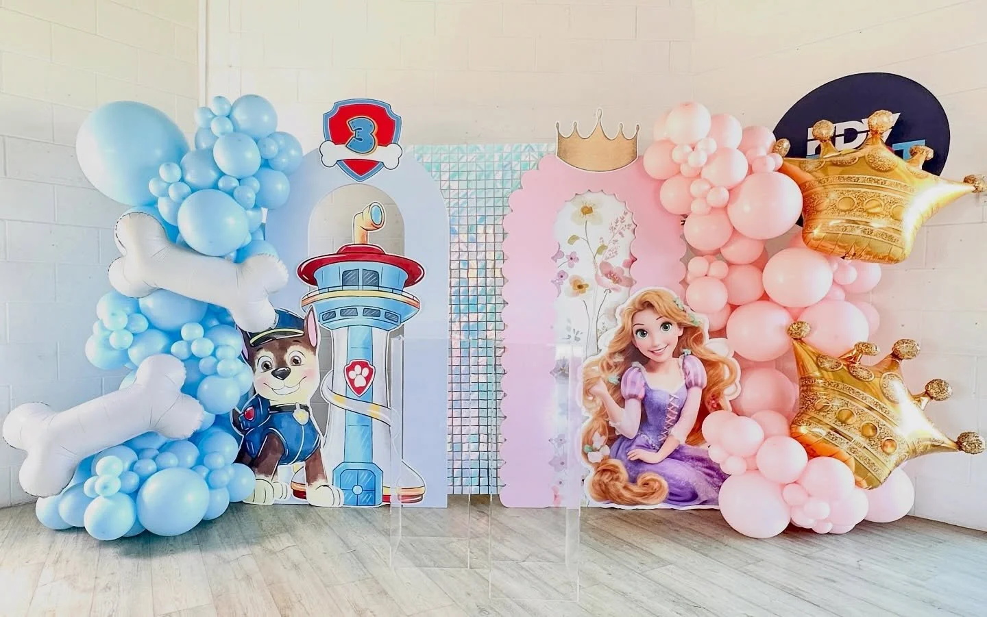 Turning Three 🐾🌸 A joint birthday party for a brother and sister celebrating their 3rd birthday

We combined Paw Patrol with a Princess to blend the adventurous spirit of Chase 🐾 with the magic and beauty of Rapunzel 👸🏼

Styling, backdrops, ball