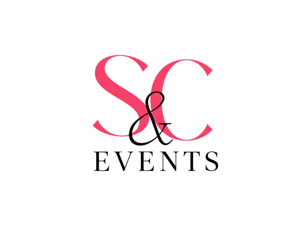 A logo with a pink heart and the letters 'S' and 'C' intertwined, with the words 'EVENTS' written underneath.