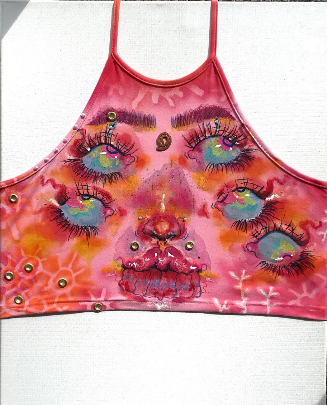 &ldquo;Juniper M&eacute;nage&rdquo;
DROP June 12th 12pm EST 
Hand painted , airbrushed with copper pendant 
-
This shirt really through me off because wtf was she gonna be . What was I trying to embody as put the brush strokes down . Sure it&rsquo;s 